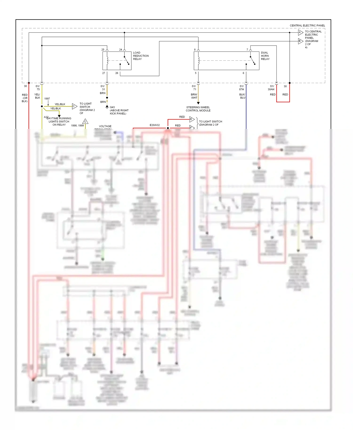 Audi A8 D2 (1994-1999) 1998, 1999 wiring diagram  (2 of 2)