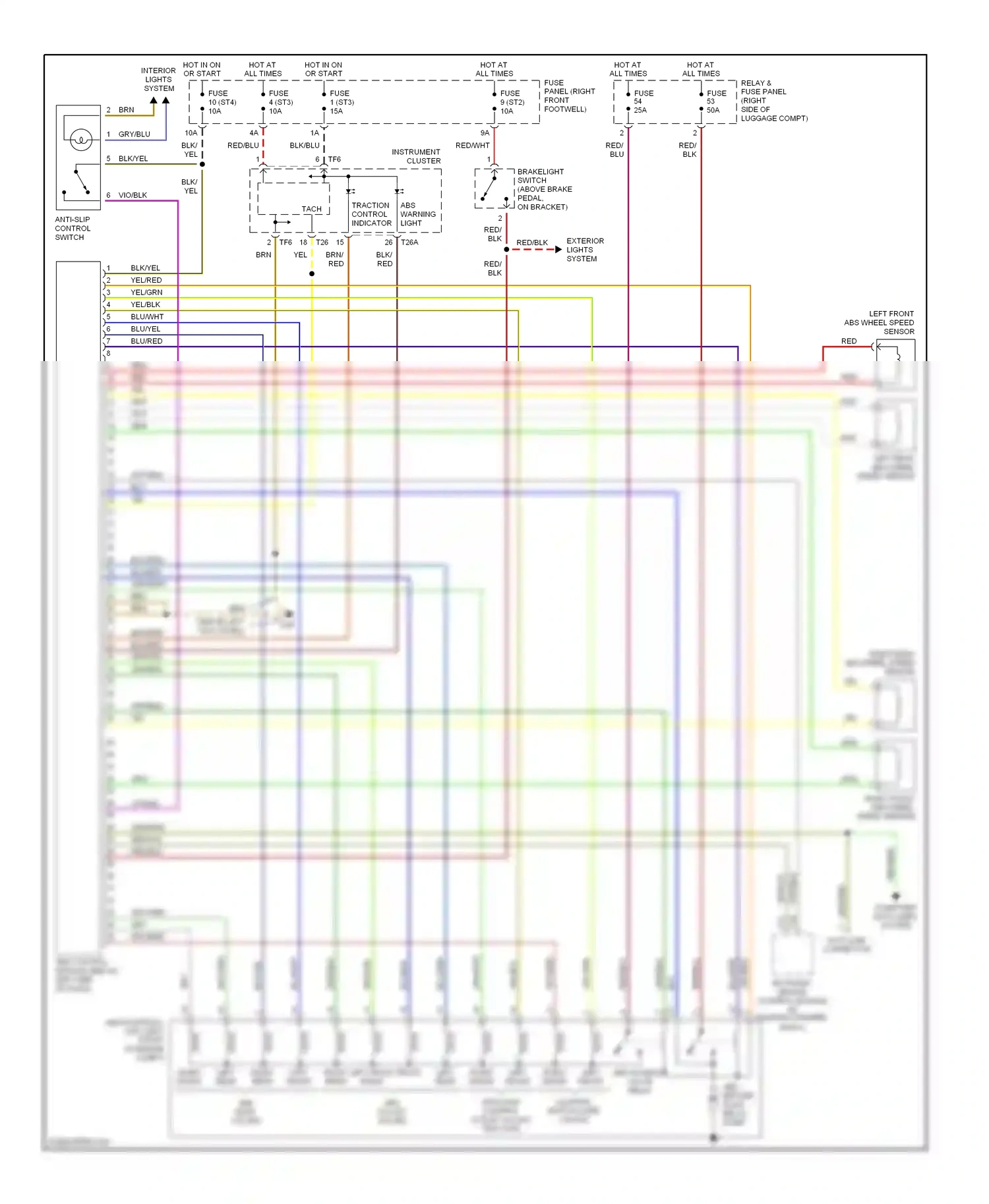 Audi A8 D2 (1994-1999) abs warning light wiring diagram  (2 of 2)