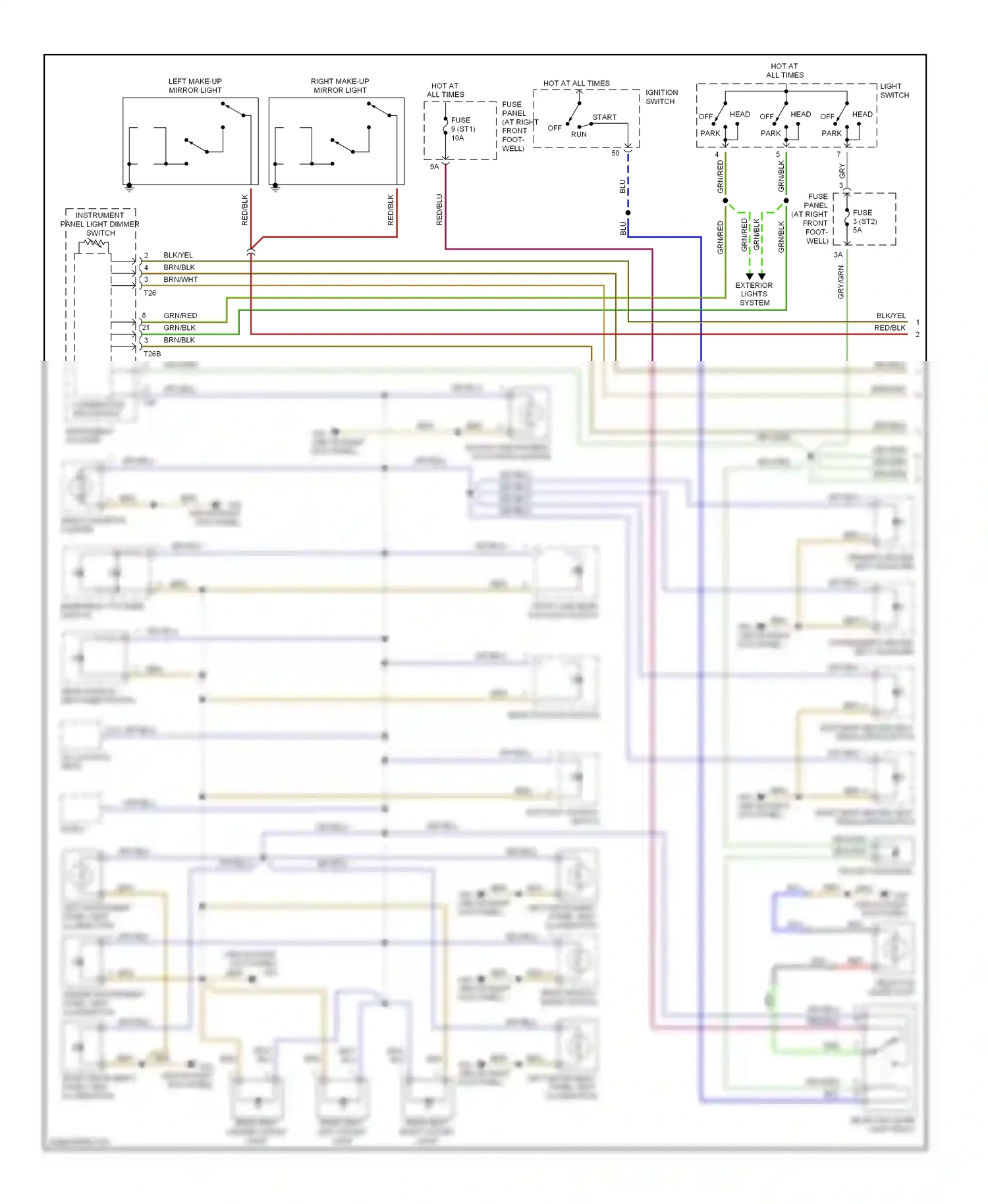 Audi A8 D2 (1994-1999) anti-slip control switch wiring diagram  (2 of 2)