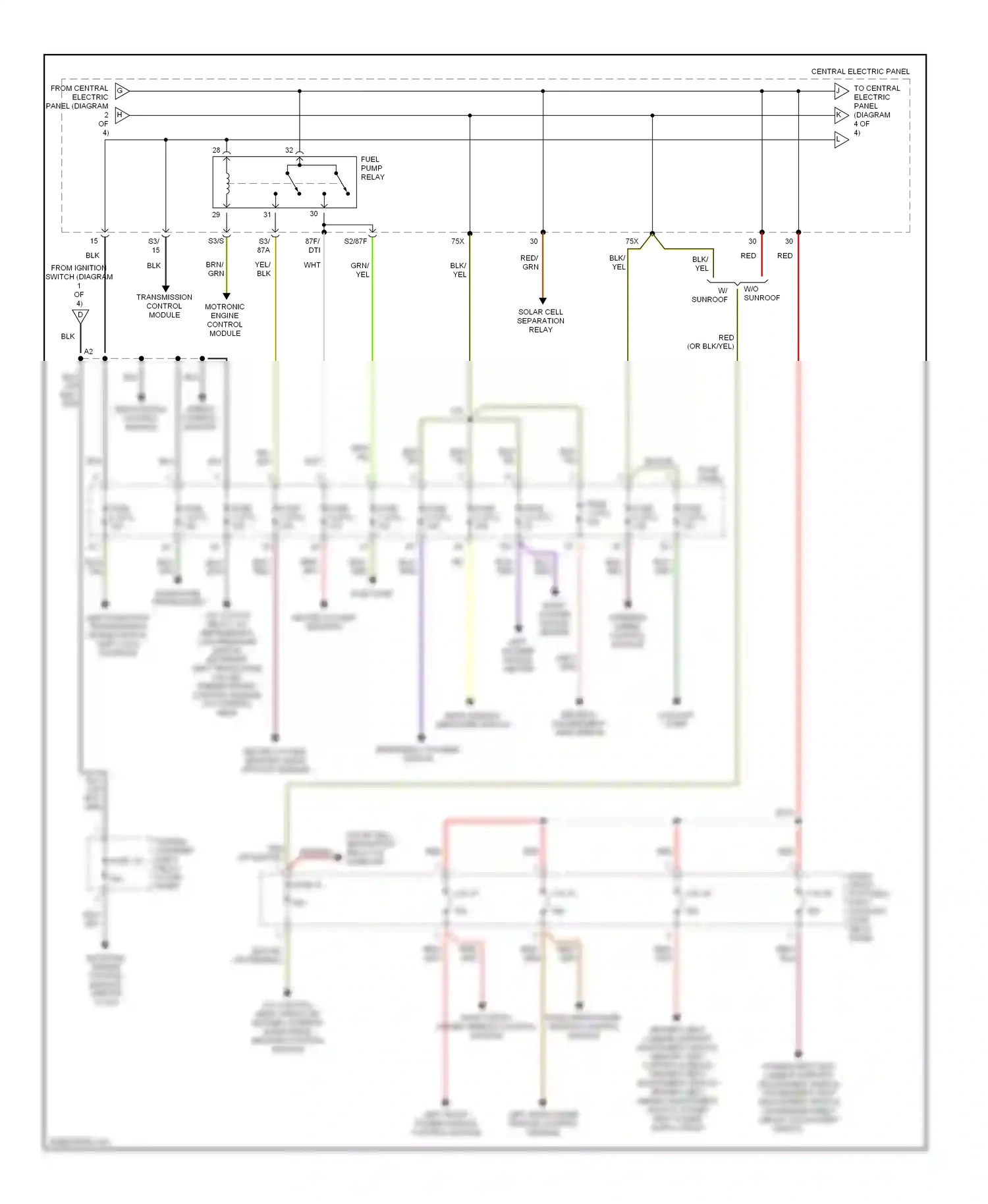 Audi A8 D2 (1994-1999) coolant pump wiring diagram  (1 of 1)