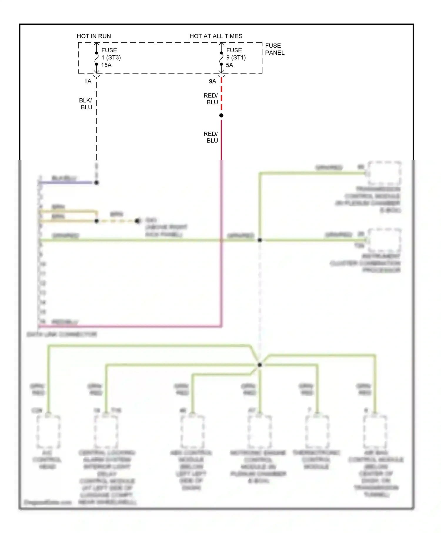 Audi A8 D2 (1994-1999) data link connector wiring diagram  (4 of 9)