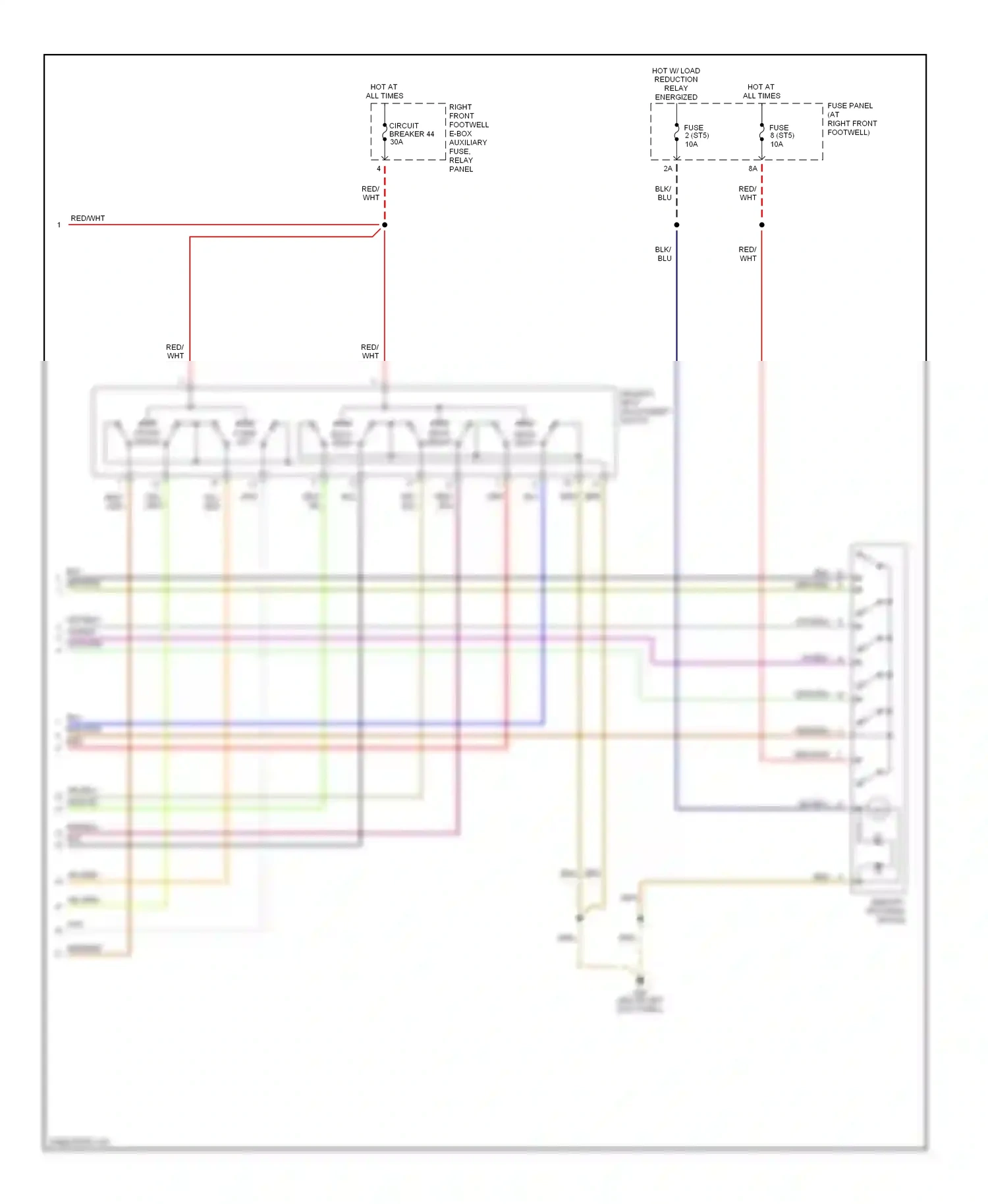 Audi A8 D2 (1994-1999) driver's seat adjustment switch wiring diagram  (1 of 1)