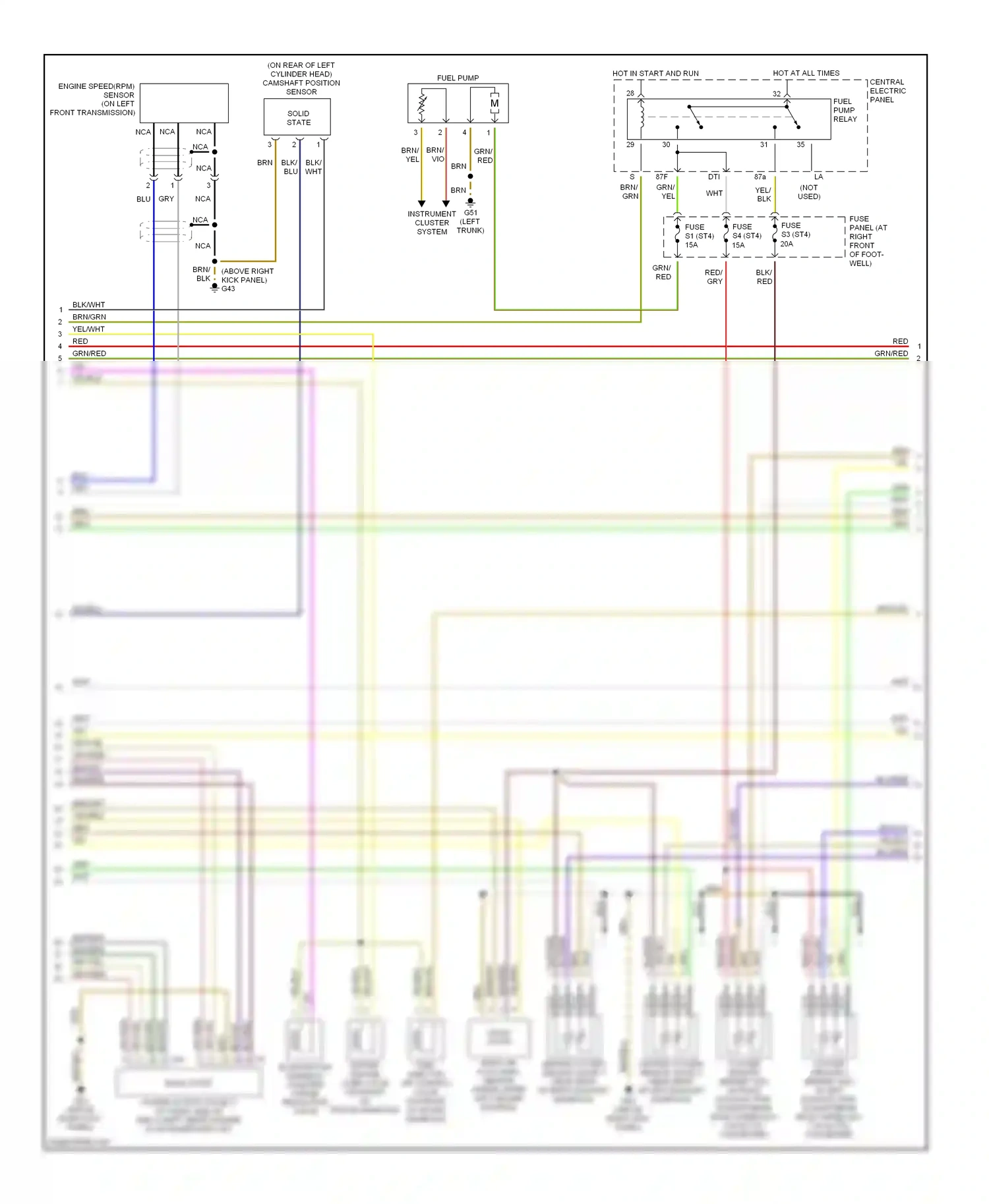 Audi A8 D2 (1994-1999) fuel pump wiring diagram  (3 of 4)