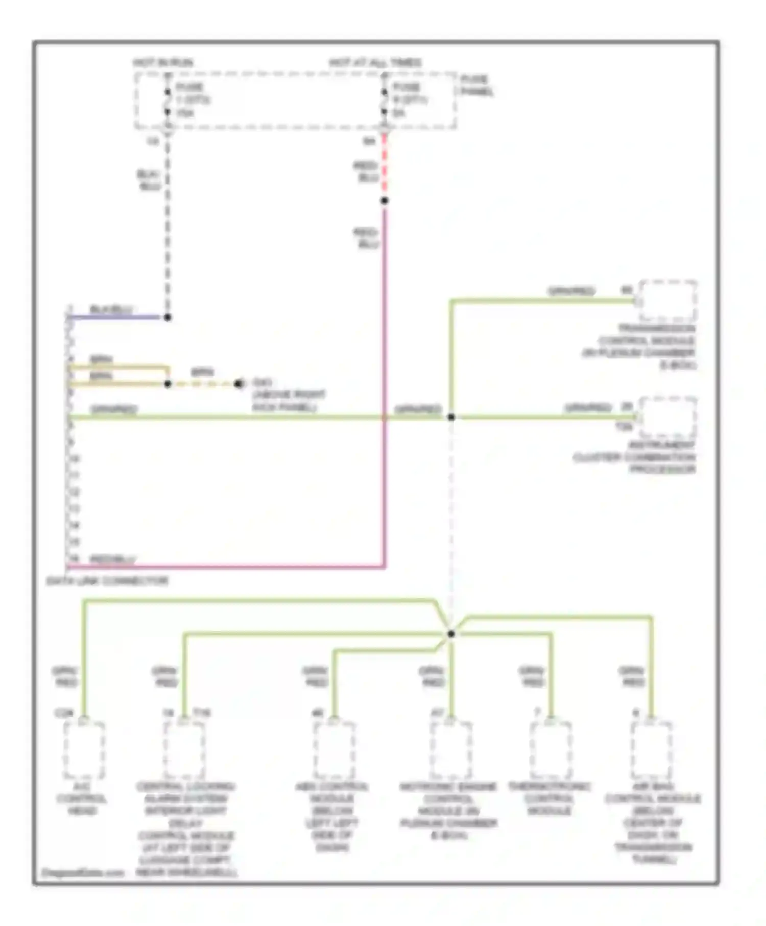 Wiring diagram fuse panel for Audi A8 D2 (1994-1999) (1 of 12)