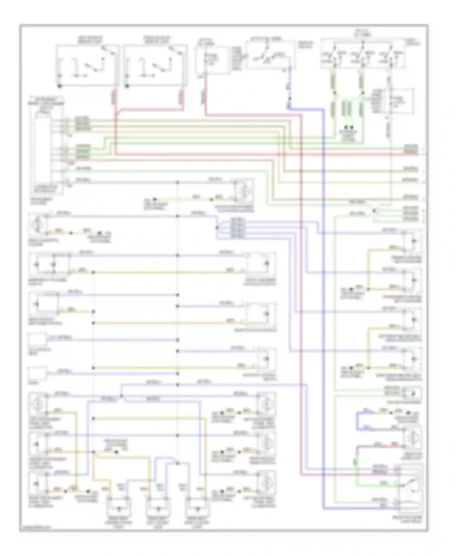 Wiring diagram rear seat center outlet light rear seat left outlet light for Audi A8 D2 (1994-1999)