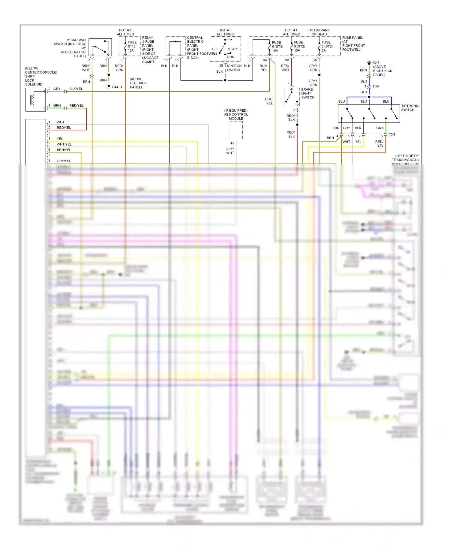 Audi A8 D2 (1994-1999) (if equipped) abs control module wiring diagram  (1 of 1)