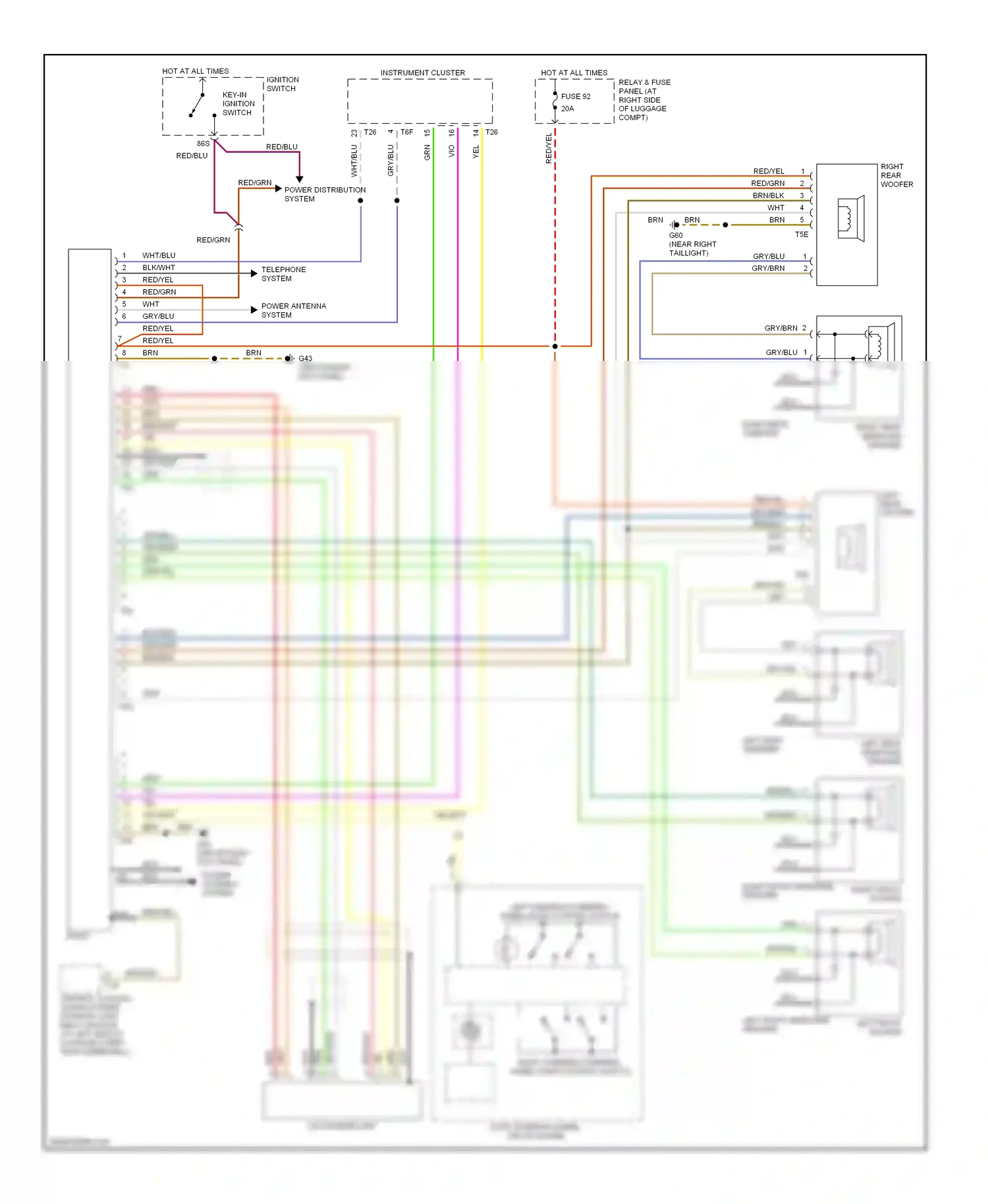 Audi A8 D2 (1994-1999) key-in ignition switch wiring diagram  (6 of 7)