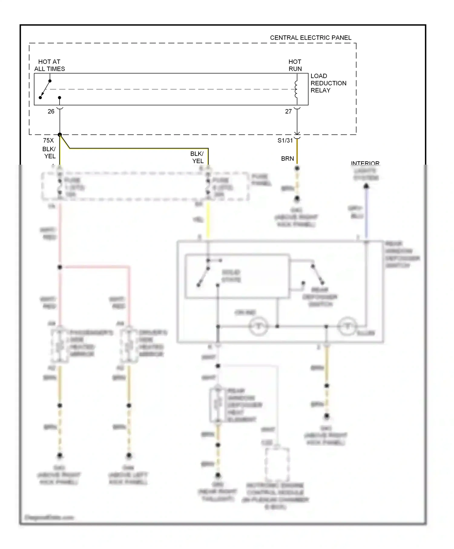 Audi A8 D2 (1994-1999) load reduction relay wiring diagram  (1 of 2)