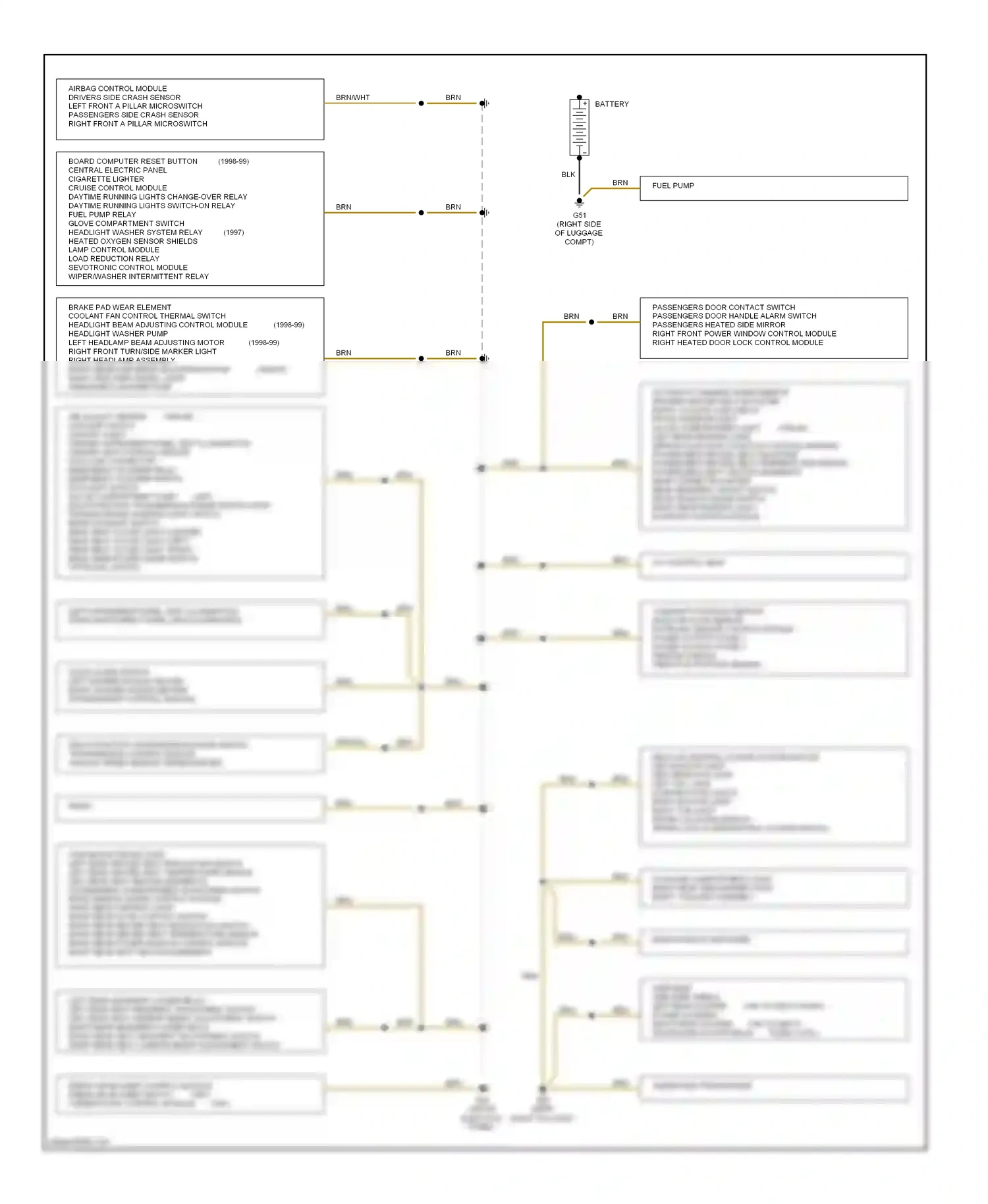 Audi A8 D2 (1994-1999) rear window defogger wiring diagram  (1 of 1)