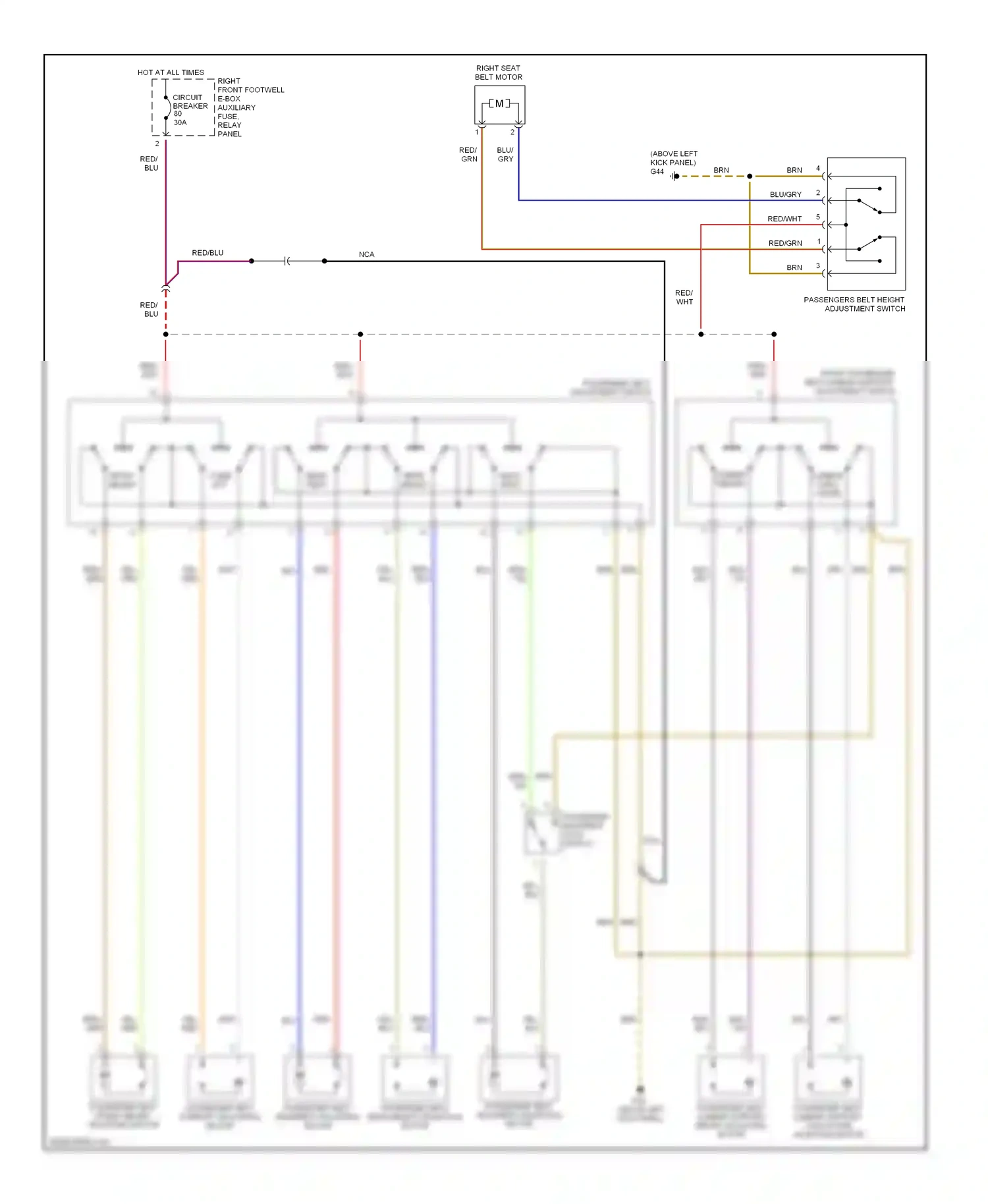 Wiring diagram red/blu for Audi A8 D2 (1994-1999) (21 of 26)