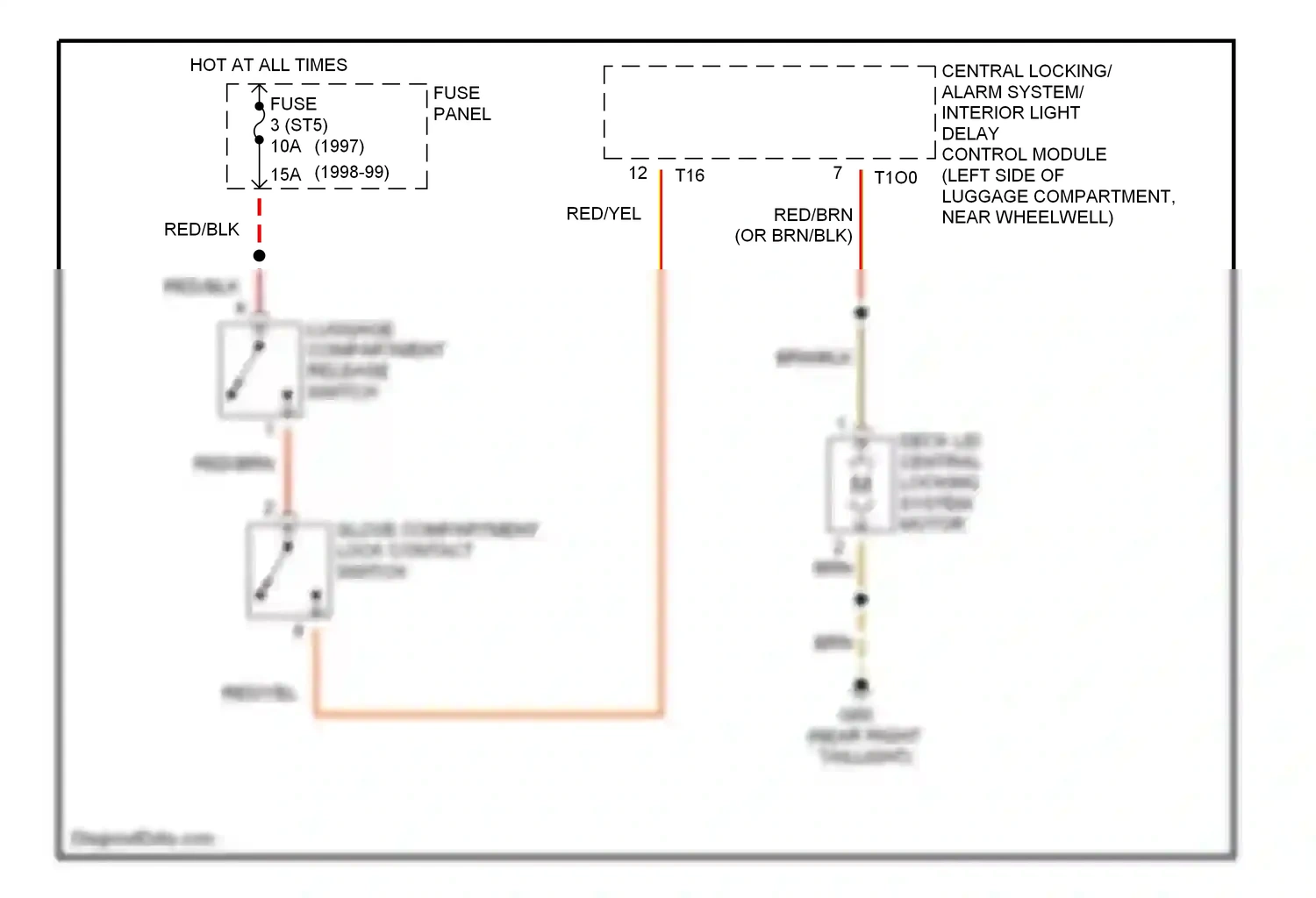 Audi A8 D2 (1994-1999) red/brn wiring diagram  (2 of 2)