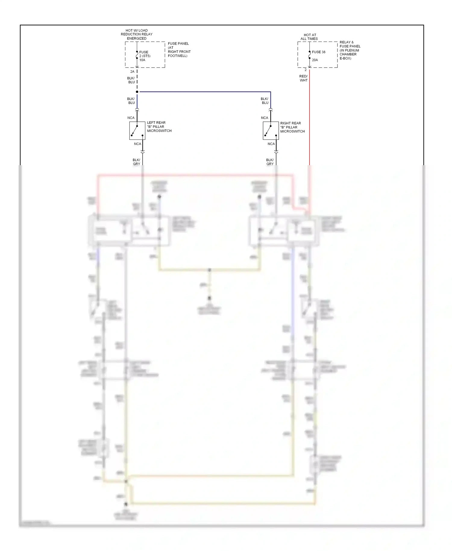Audi A8 D2 (1994-1999) right rear "b" pillar microswitch wiring diagram  (1 of 1)