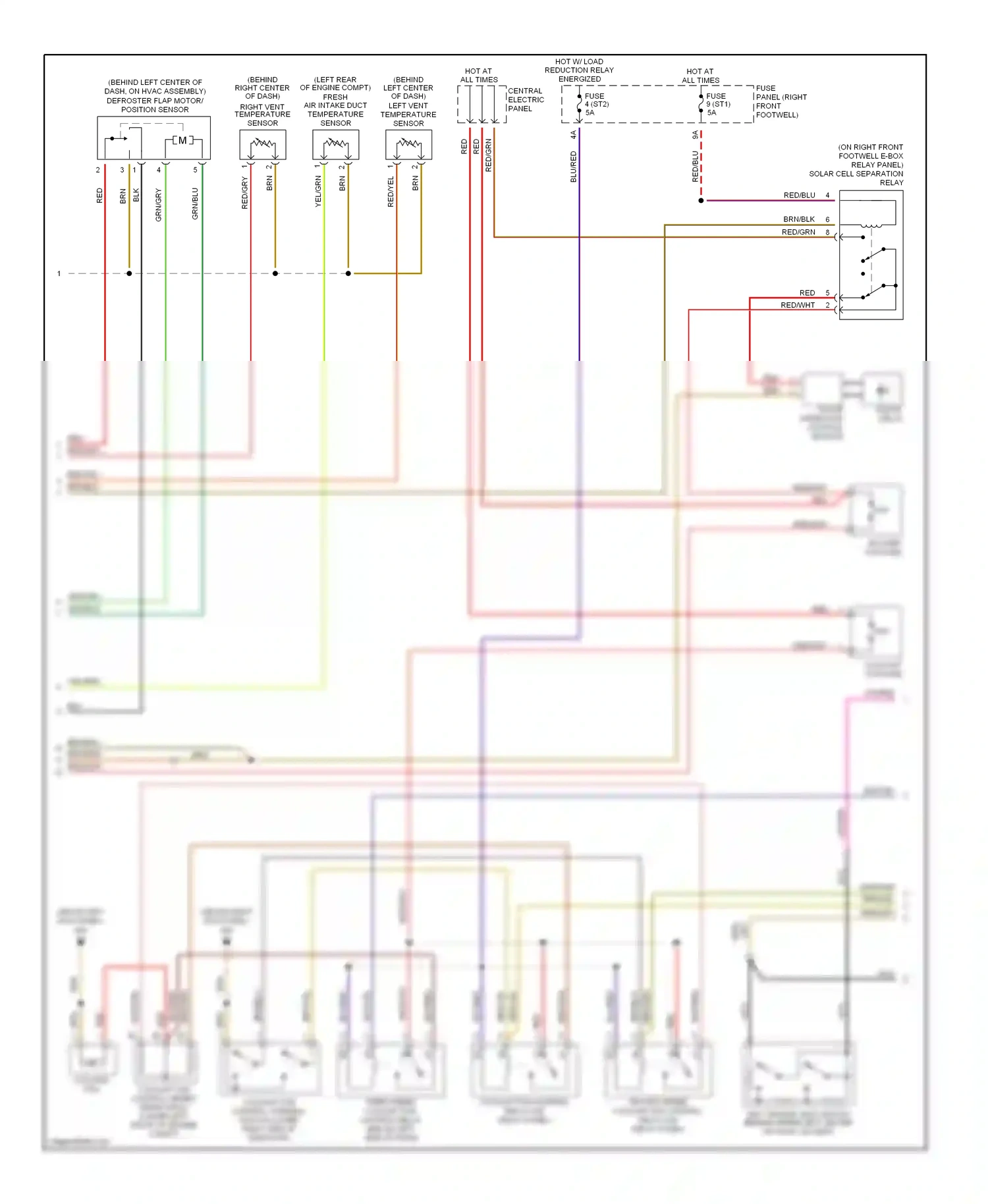 Audi A8 D2 (1994-1999) solar cells wiring diagram  (1 of 1)