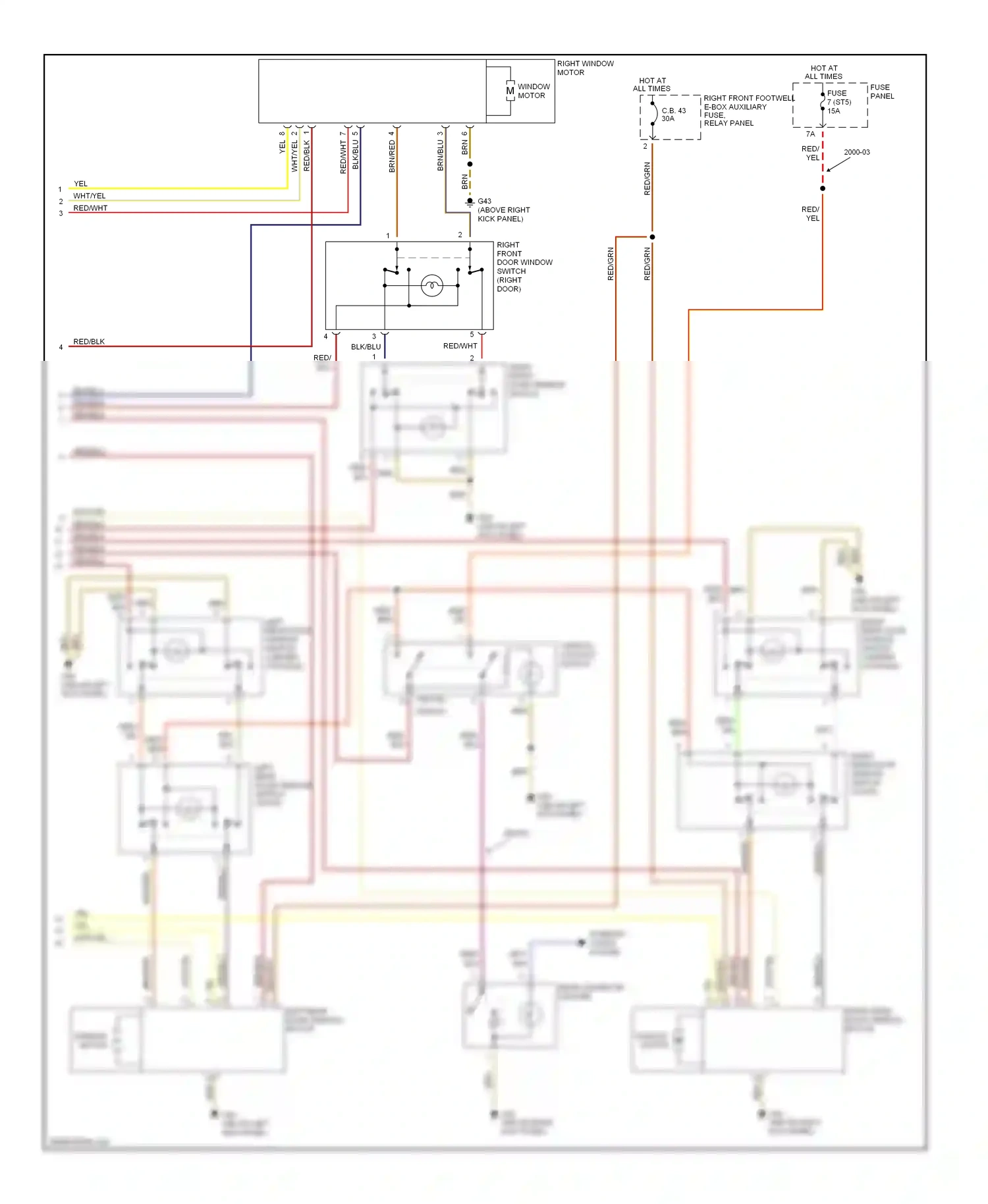 Audi A8 D2 (1994-1999) wht/yel wiring diagram  (9 of 11)