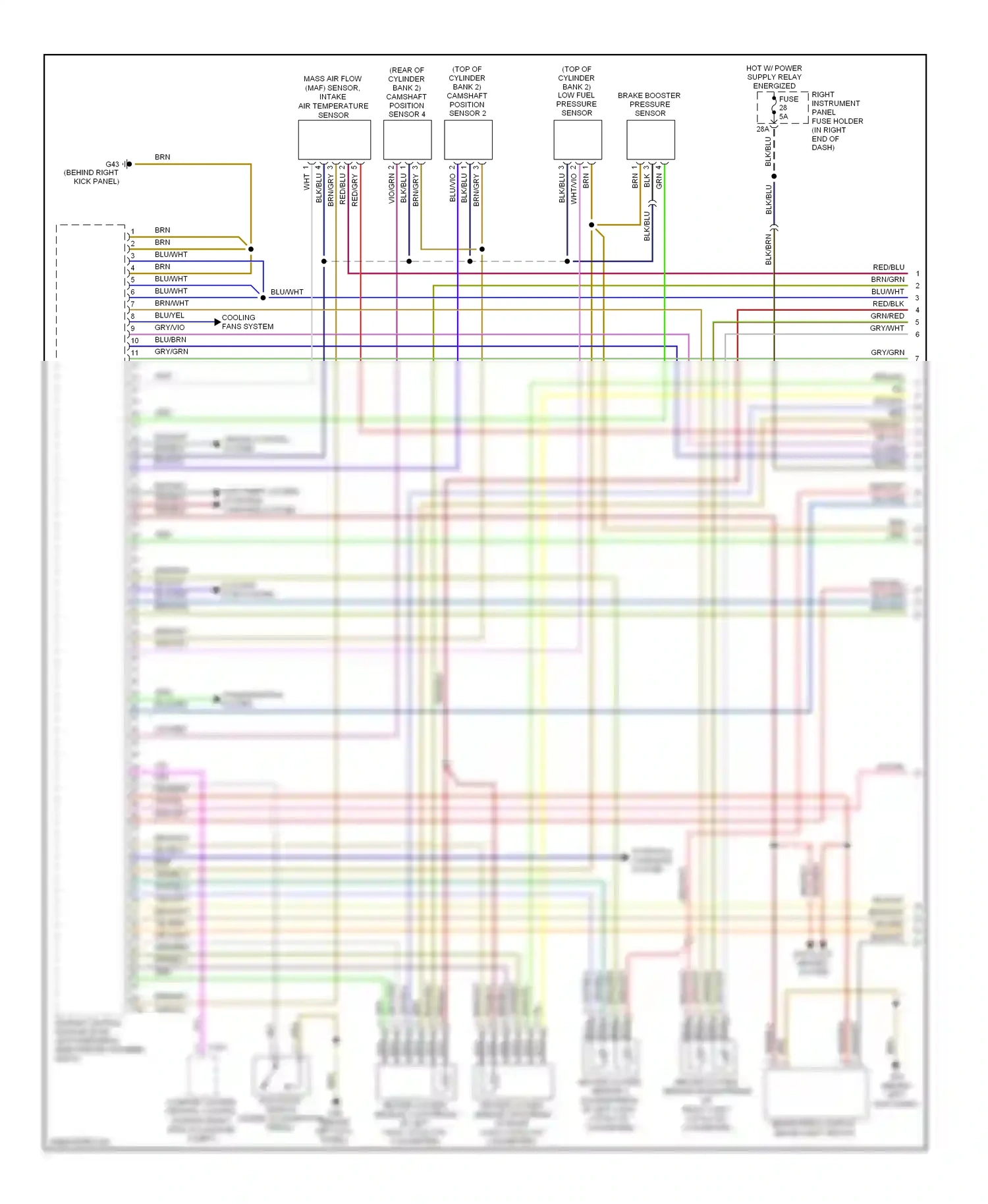 Audi A8 D3 facelift 2 (2007-2010) (behind left kick panel) wiring diagram  (16 of 38)