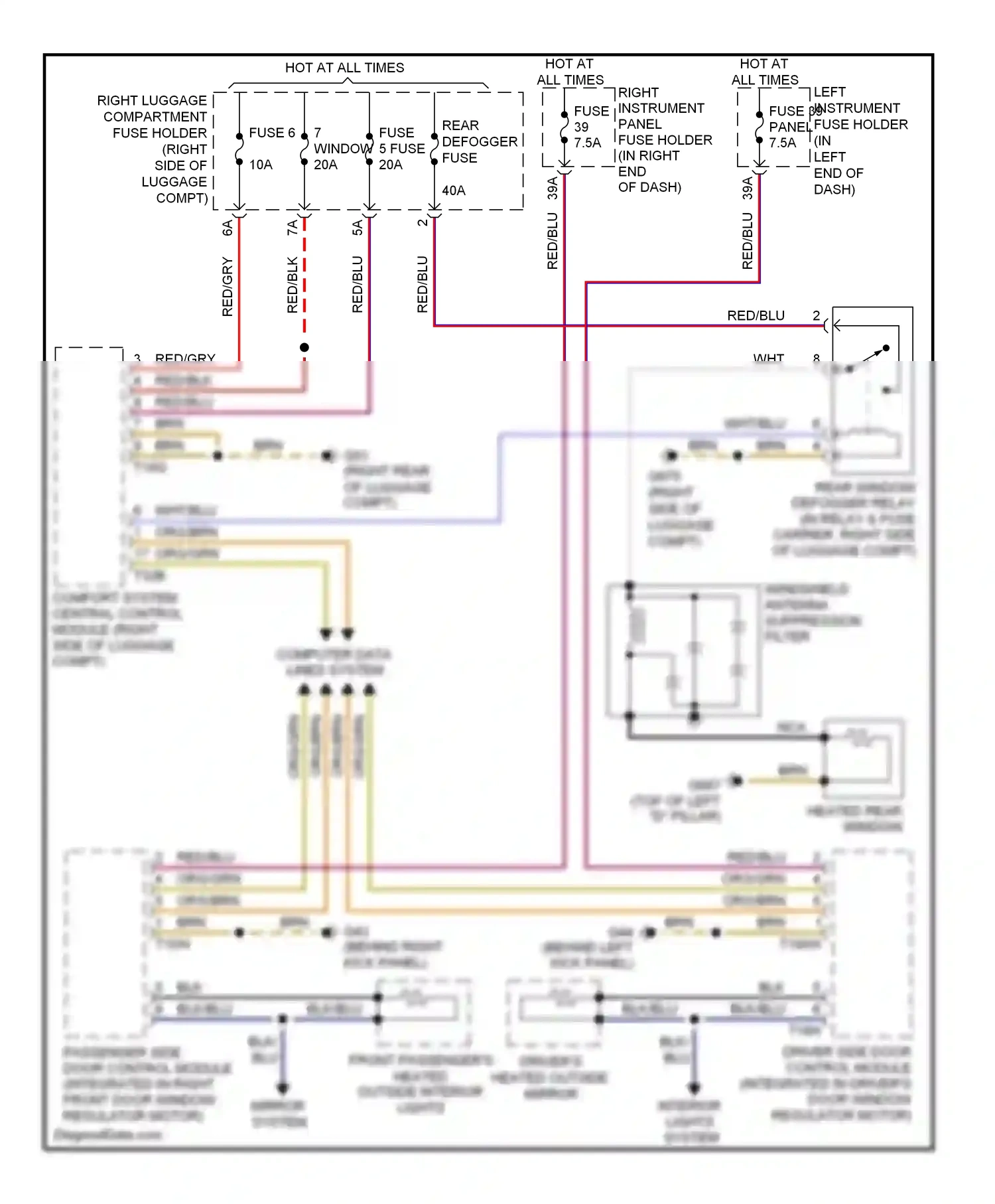 Audi A8 D3 facelift 2 (2007-2010) (behind left kick panel) wiring diagram  (13 of 38)