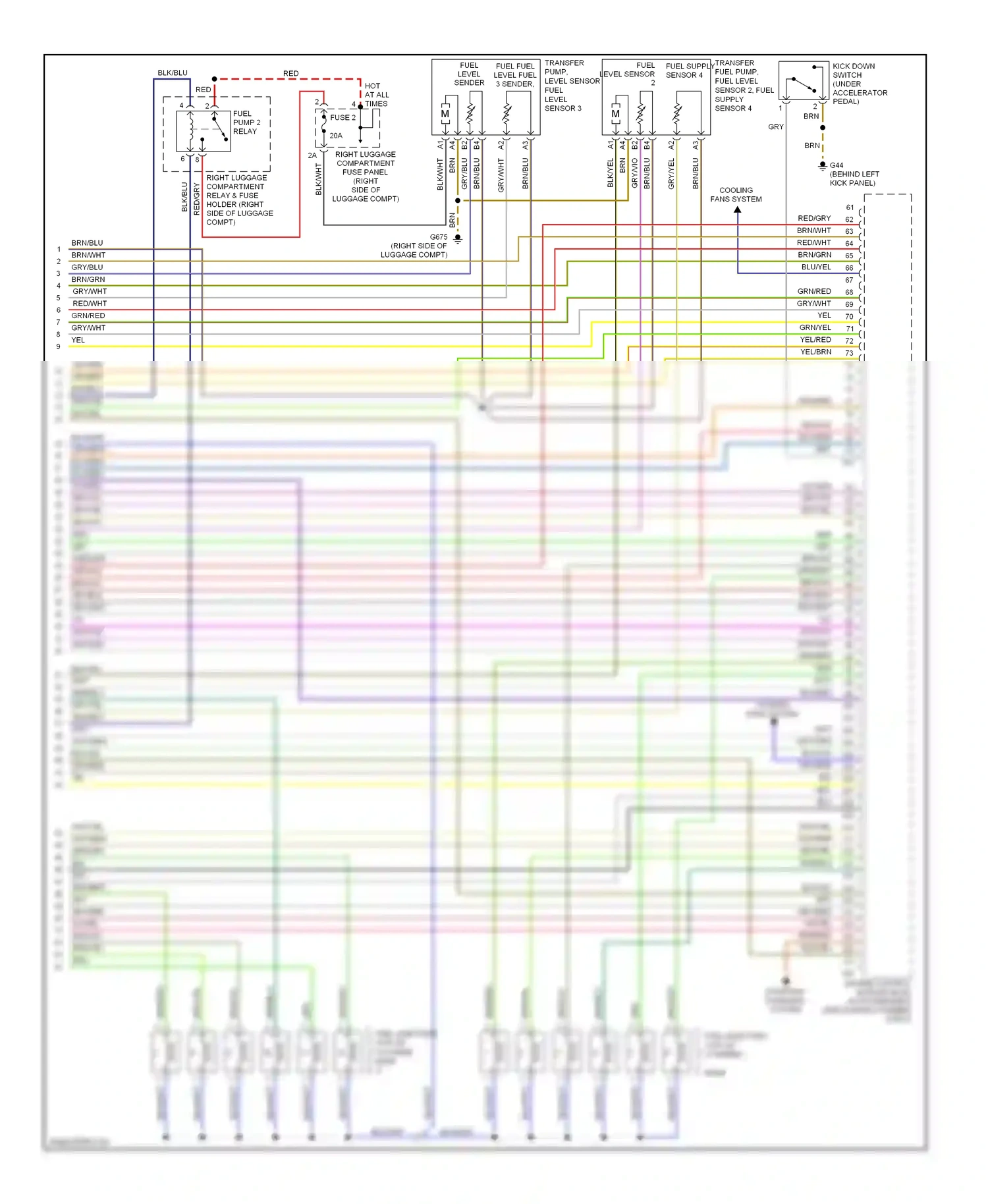 Audi A8 D3 facelift 2 (2007-2010) (behind left kick panel) wiring diagram  (20 of 38)