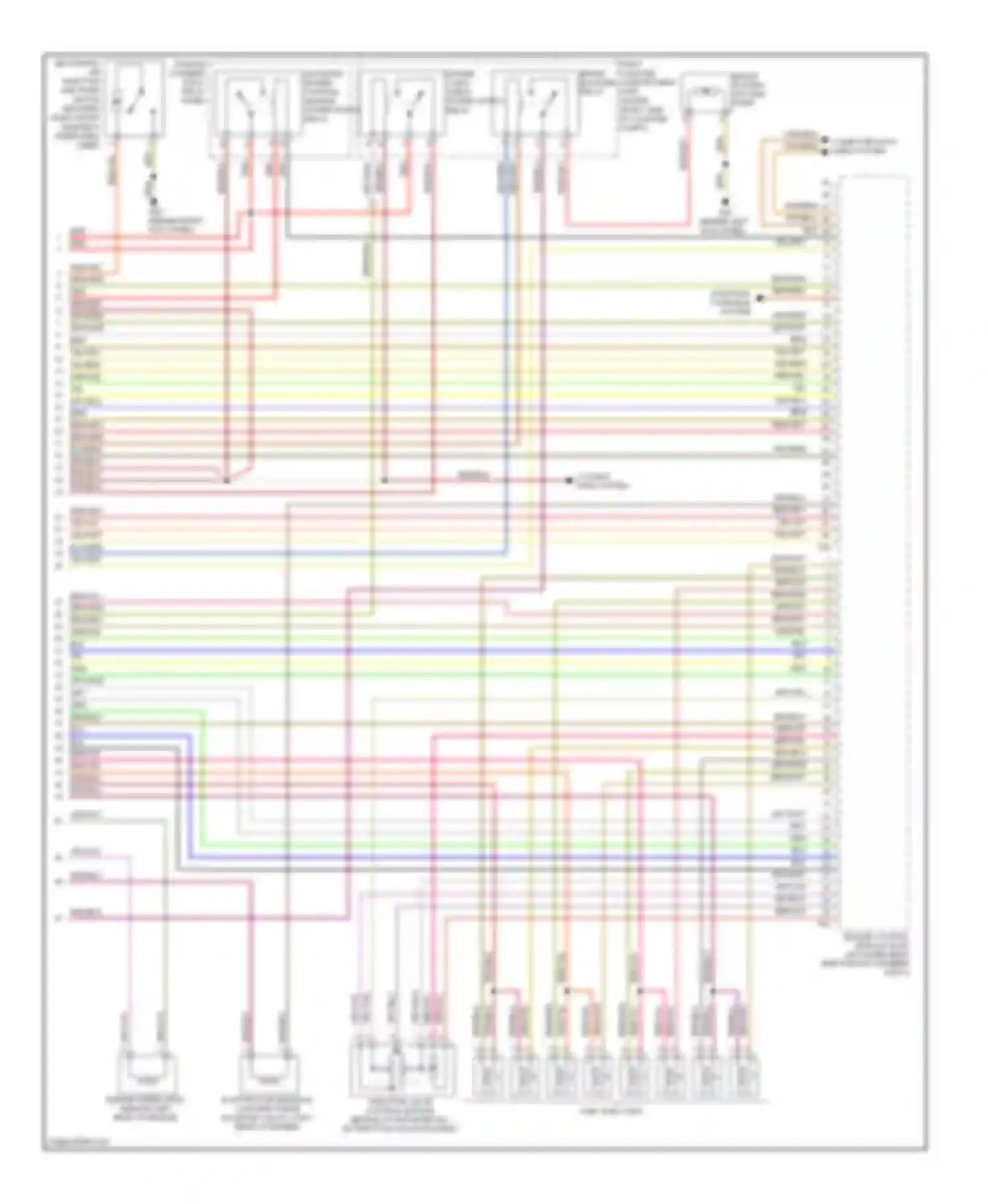 Wiring diagram plenum chamber e-box relay panel for Audi A8 D3 facelift 2 (2007-2010)