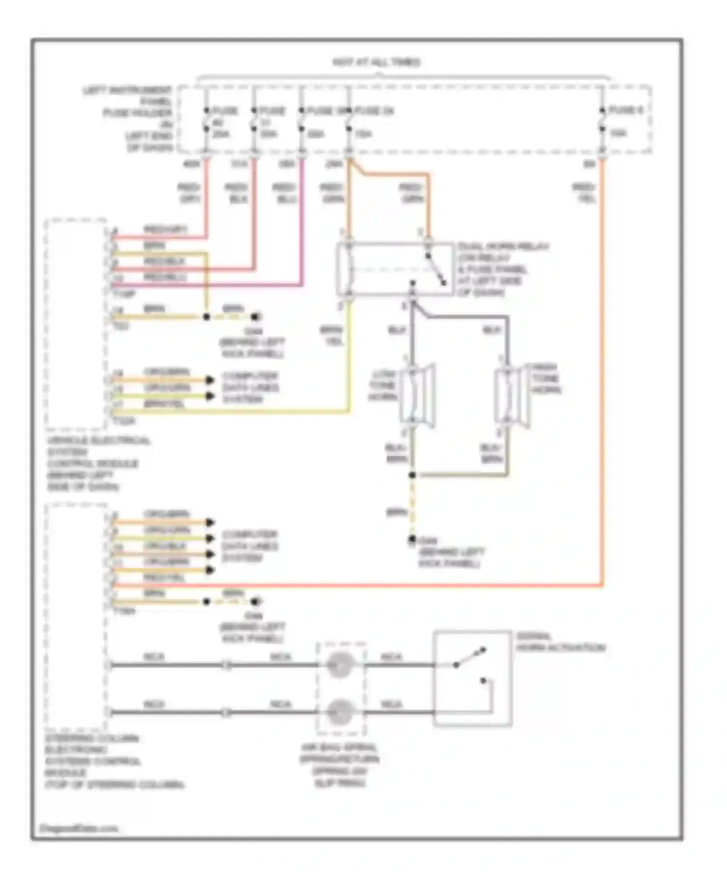 Wiring diagram fuse 6 for Audi A8 D3 facelift 2 (2007-2010)