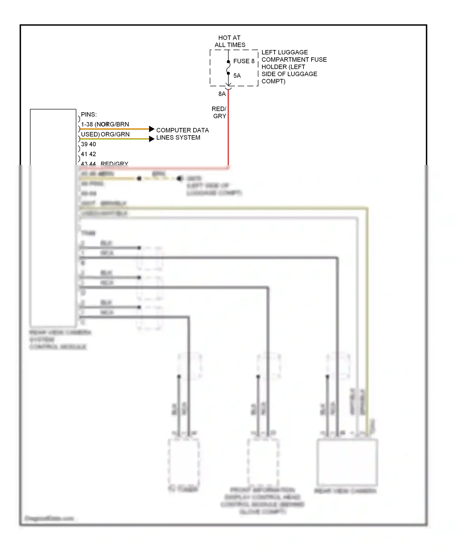 Audi A8 D3 facelift 2 (2007-2010) front information display control head control module (behind glove compt) wiring diagram  (2 of 2)
