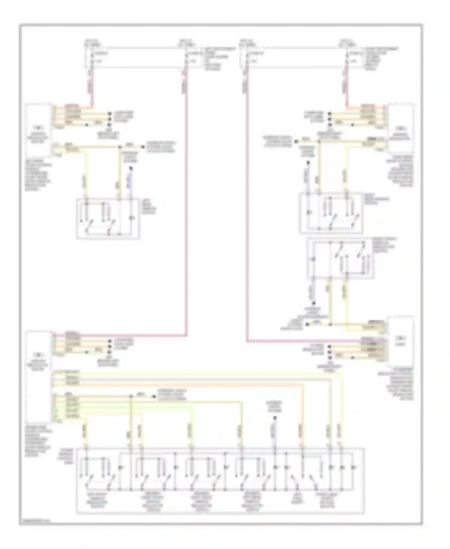 Wiring diagram left front window regulator switch for Audi A8 D3 facelift 2 (2007-2010)