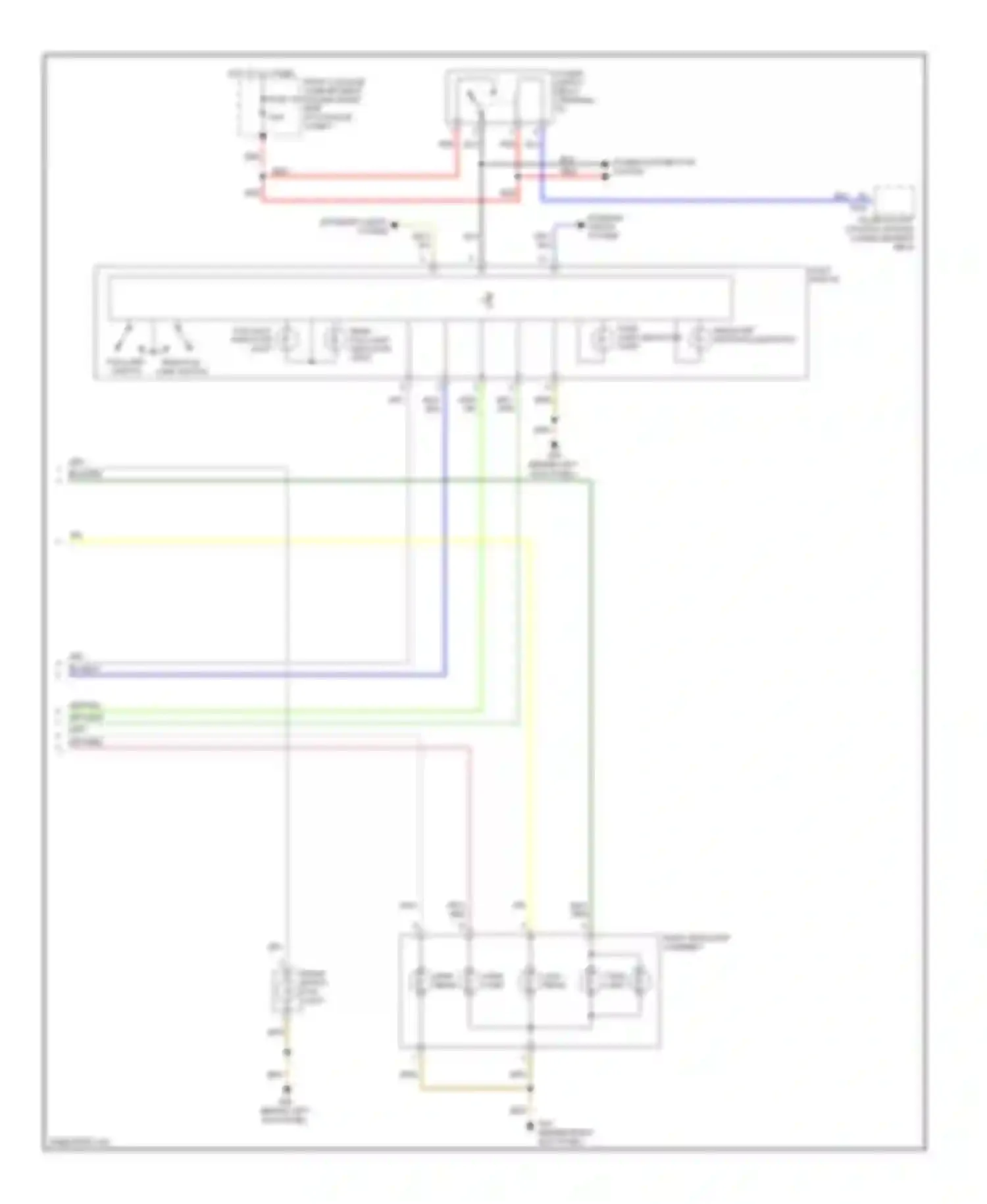 Wiring diagram front passenger's central locking safe indicator lamp for Audi A8 D3 facelift 2 (2007-2010)