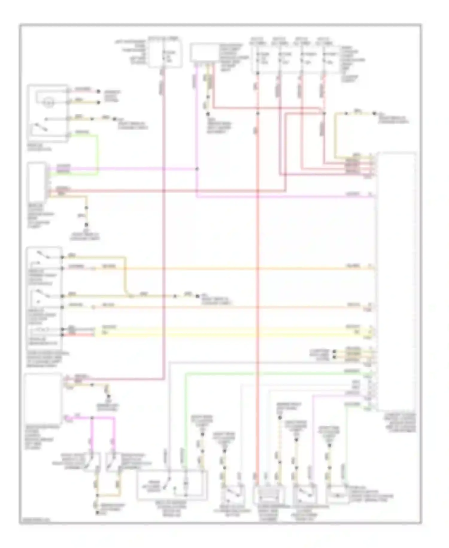 Wiring diagram rear lid lock cylinder unlocking button for Audi A8 D3 facelift 2 (2007-2010)