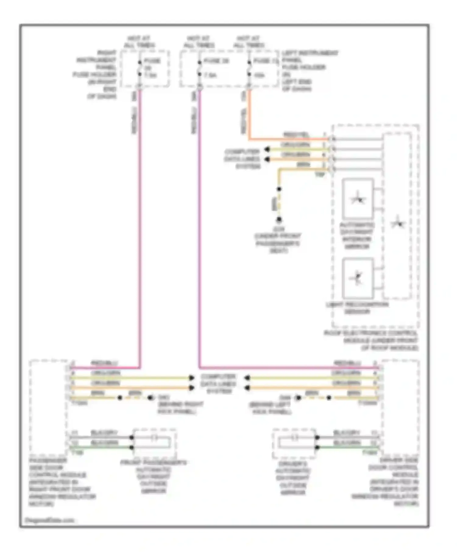 Wiring diagram light recognition sensor for Audi A8 D3 facelift 2 (2007-2010)