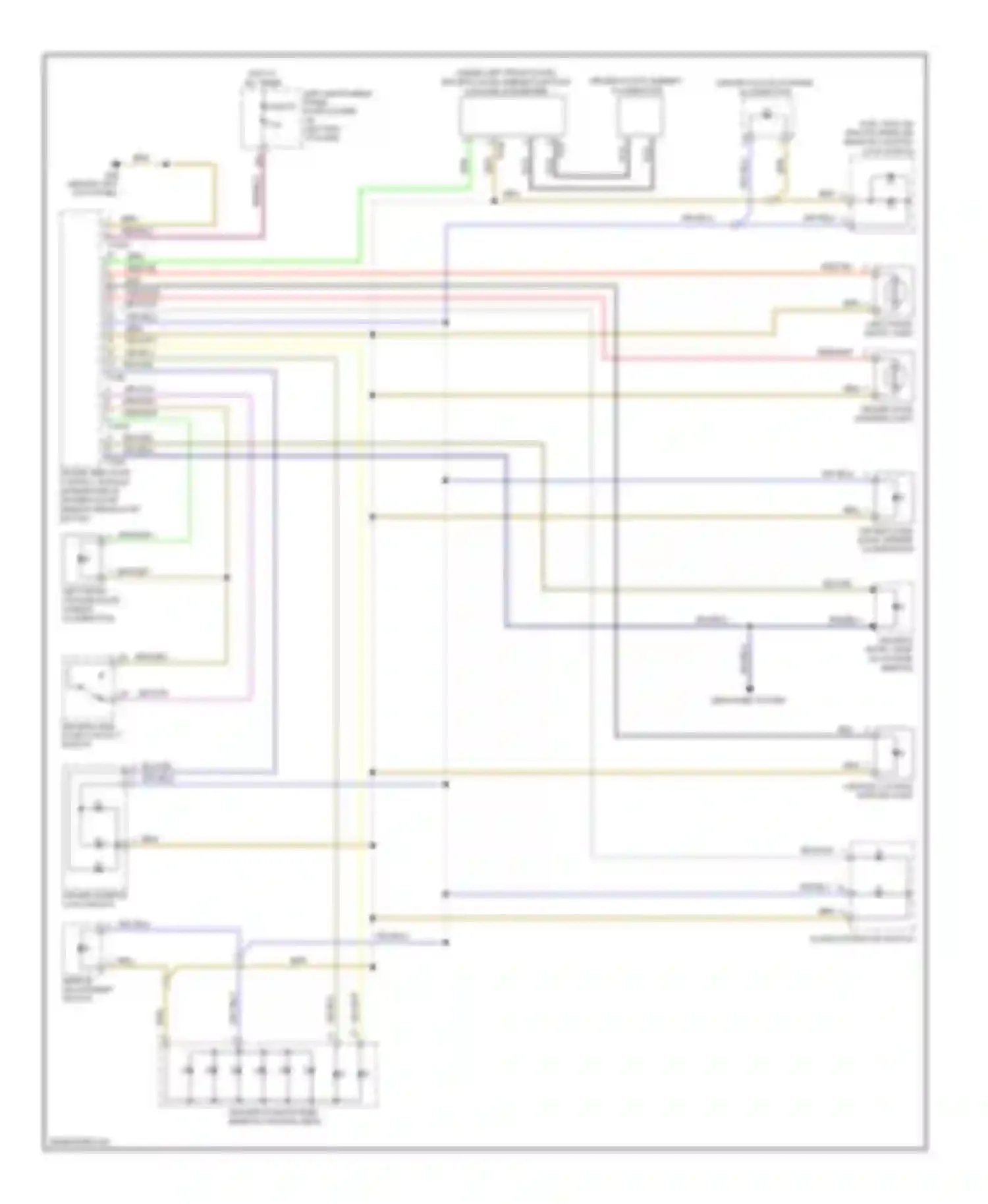 Wiring diagram left front outside door handle illumination for Audi A8 D3 facelift 2 (2007-2010)