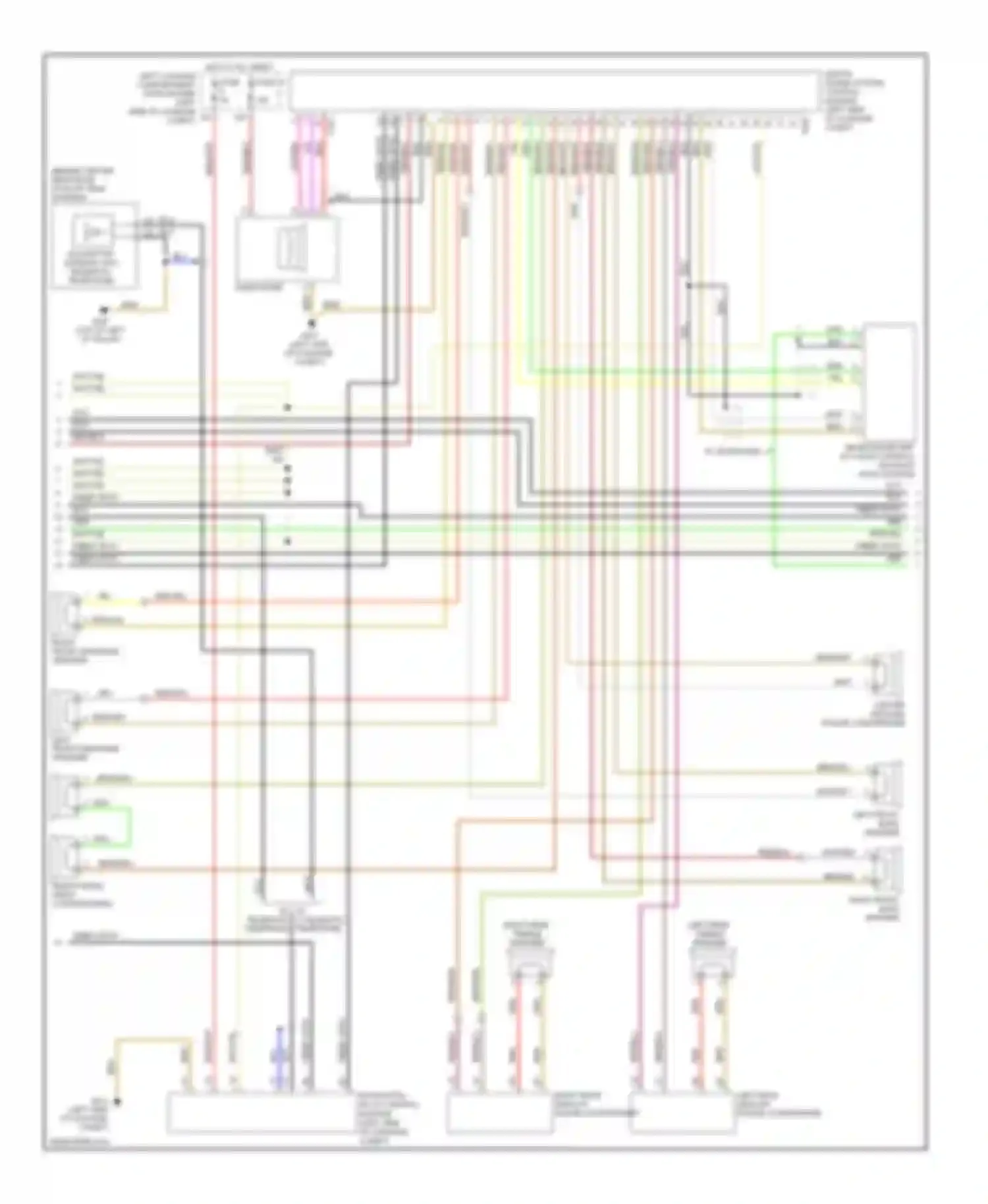 Wiring diagram left front bass speaker for Audi A8 D3 facelift 2 (2007-2010) (1 of 2)