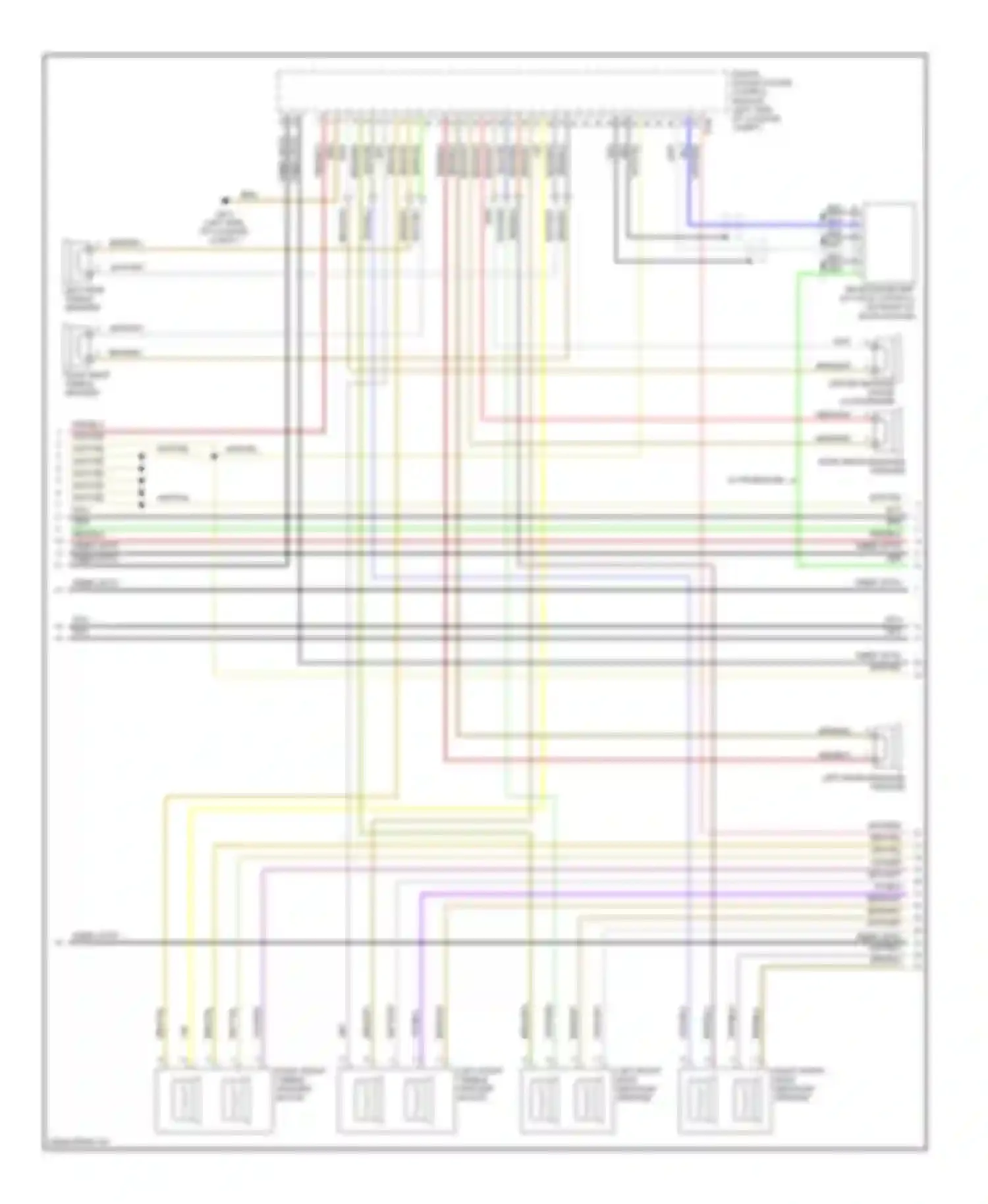 Wiring diagram left front treble speaker, motor for Audi A8 D3 facelift 2 (2007-2010) (1 of 2)