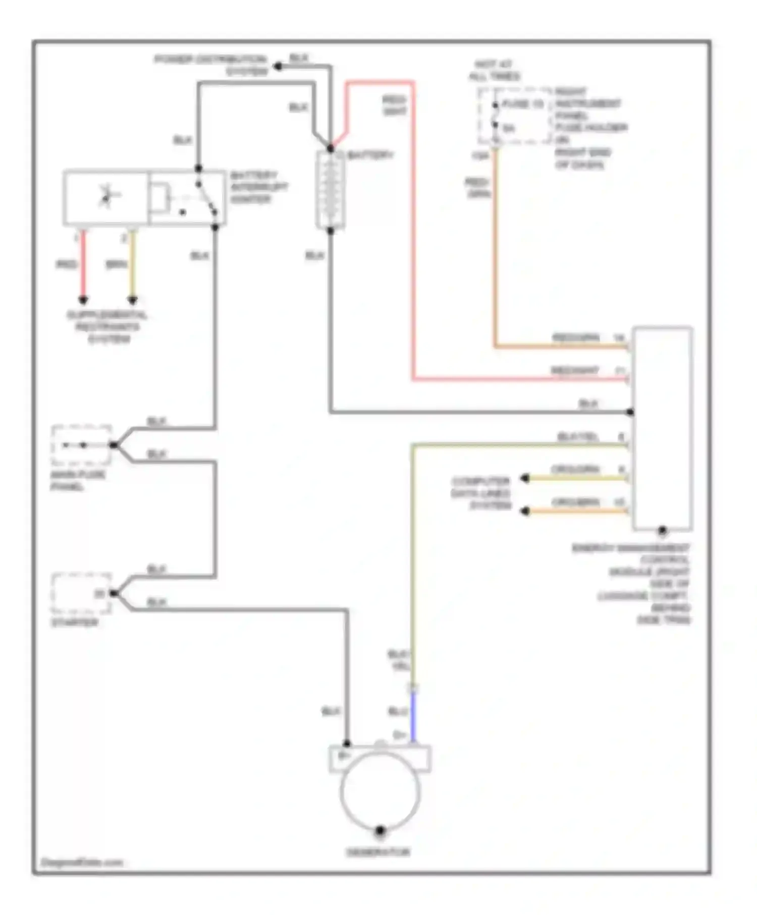 Wiring diagram battery interrupt igniter for Audi A8 D3 facelift 2 (2007-2010)