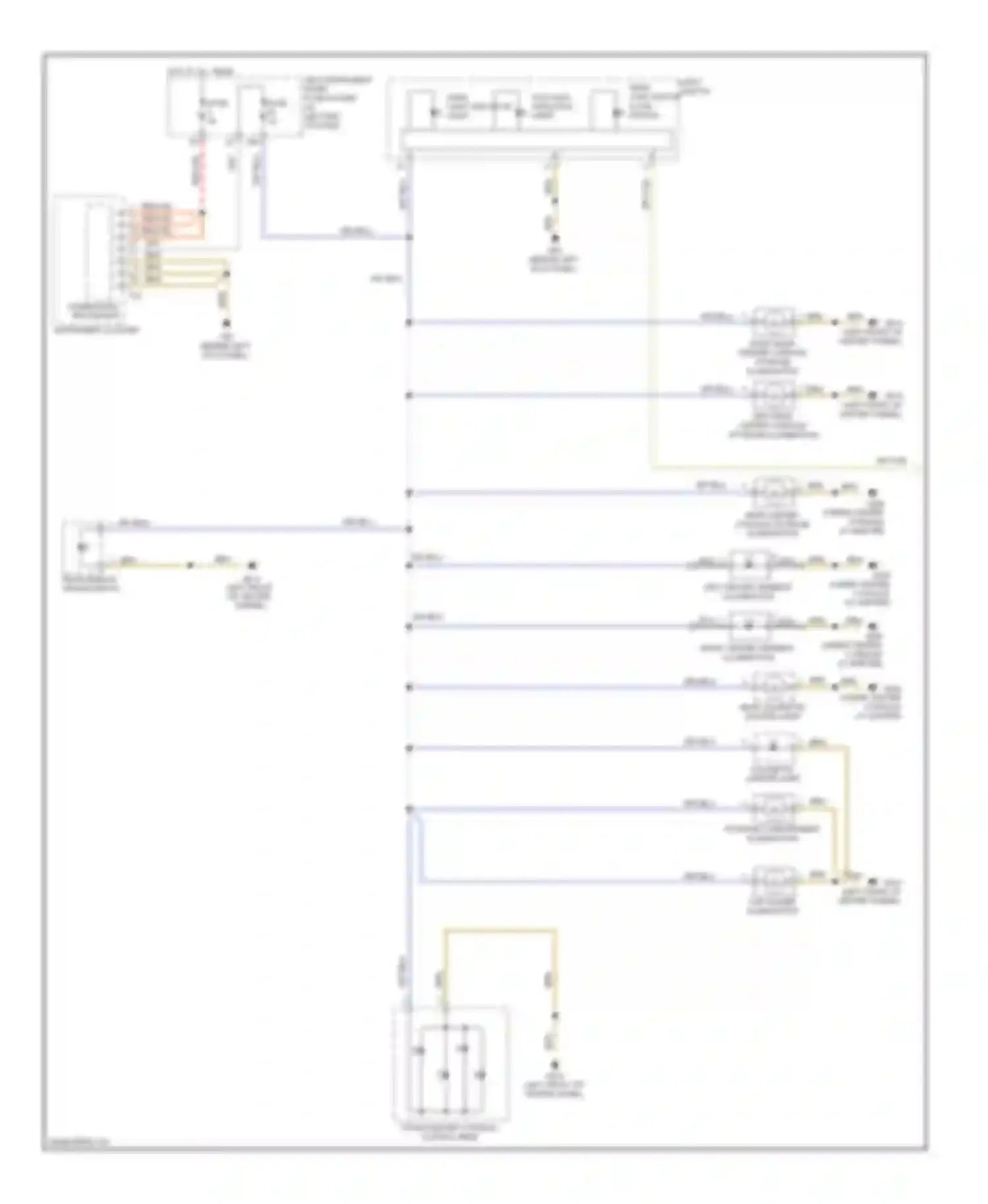 Wiring diagram rear window shade switch for Audi A8 D3 facelift 2 (2007-2010) (2 of 3)