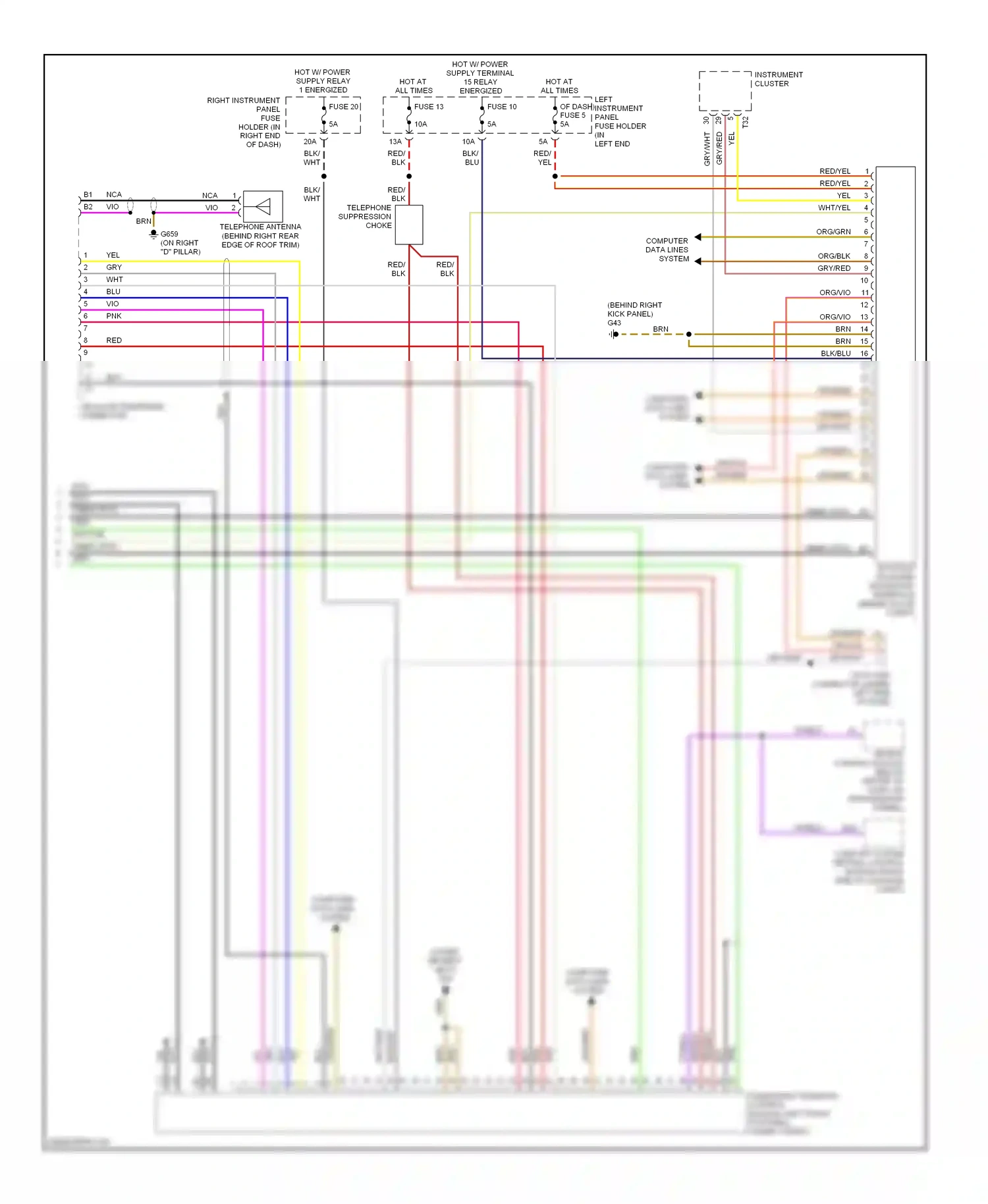 Audi A8 D3 facelift 2 (2007-2010) red/yel wiring diagram  (53 of 56)