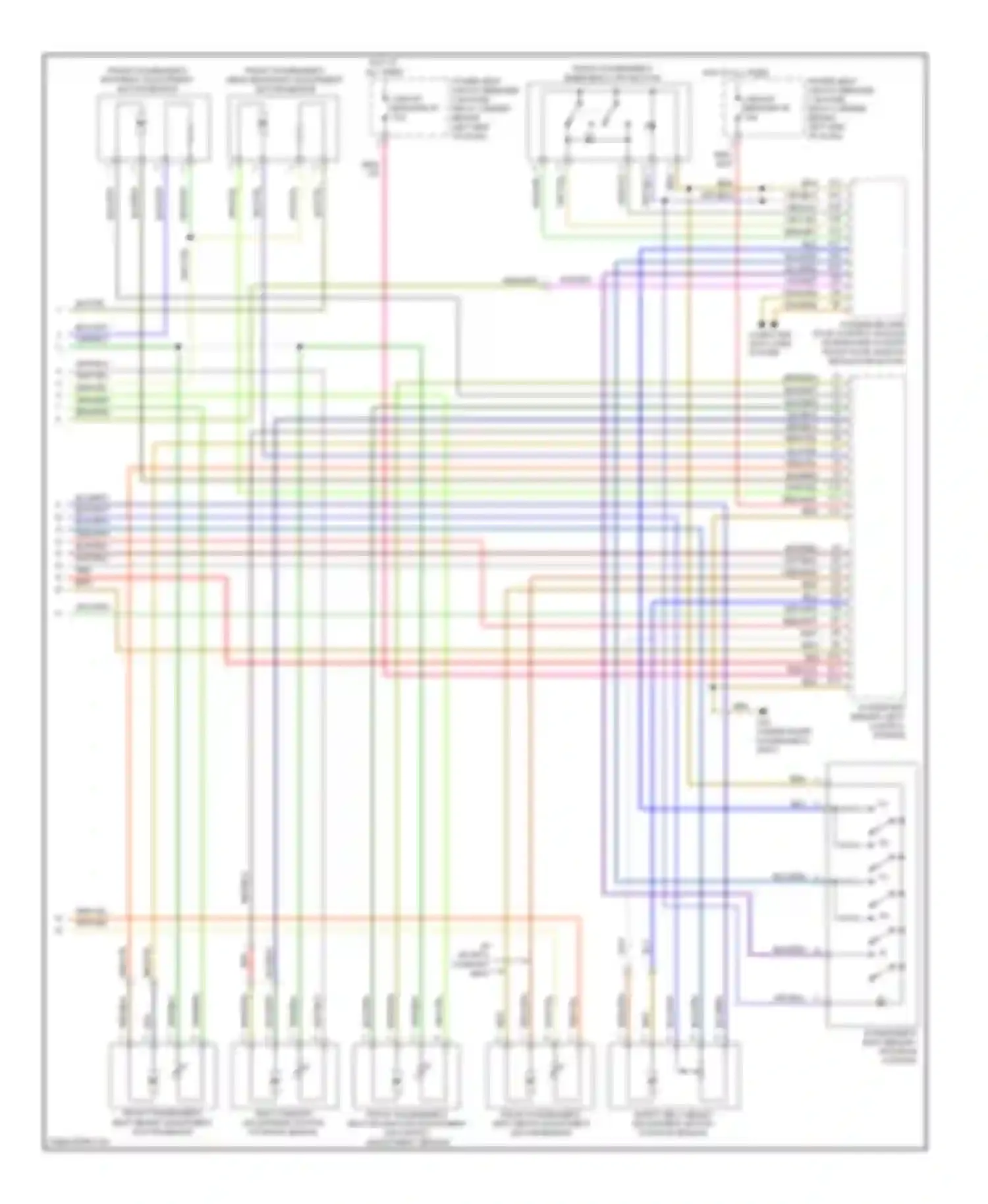 Wiring diagram seat fore/aft adjustment motor/ position sensor for Audi A8 D3 facelift 2 (2007-2010) (1 of 1)