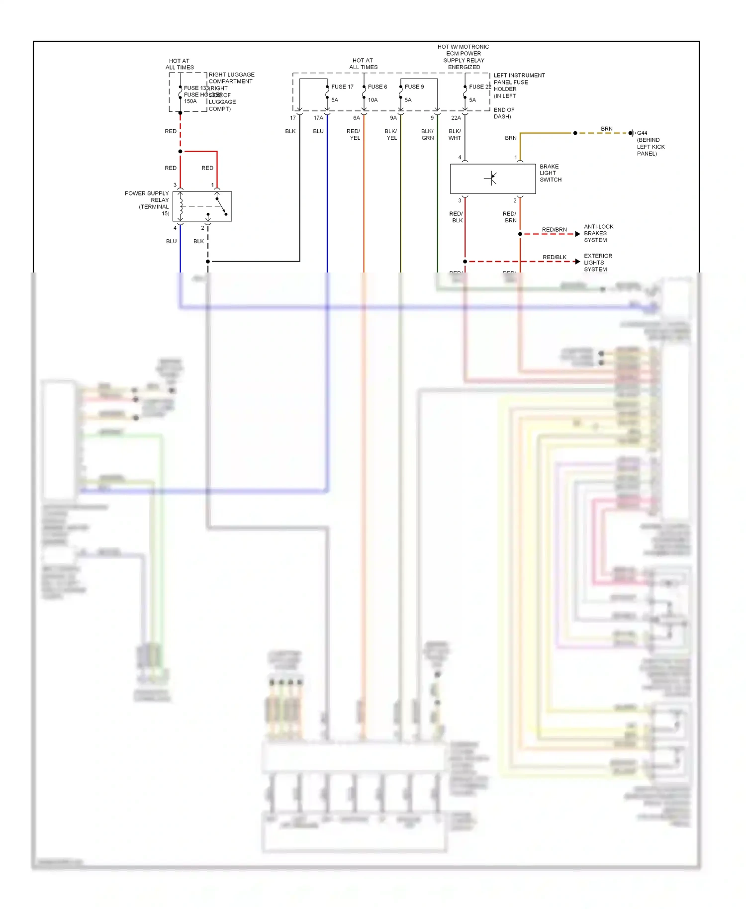 Audi A8 D3 facelift 2 (2007-2010) steering column electronics system control module (top of steering column) wiring diagram  (1 of 5)