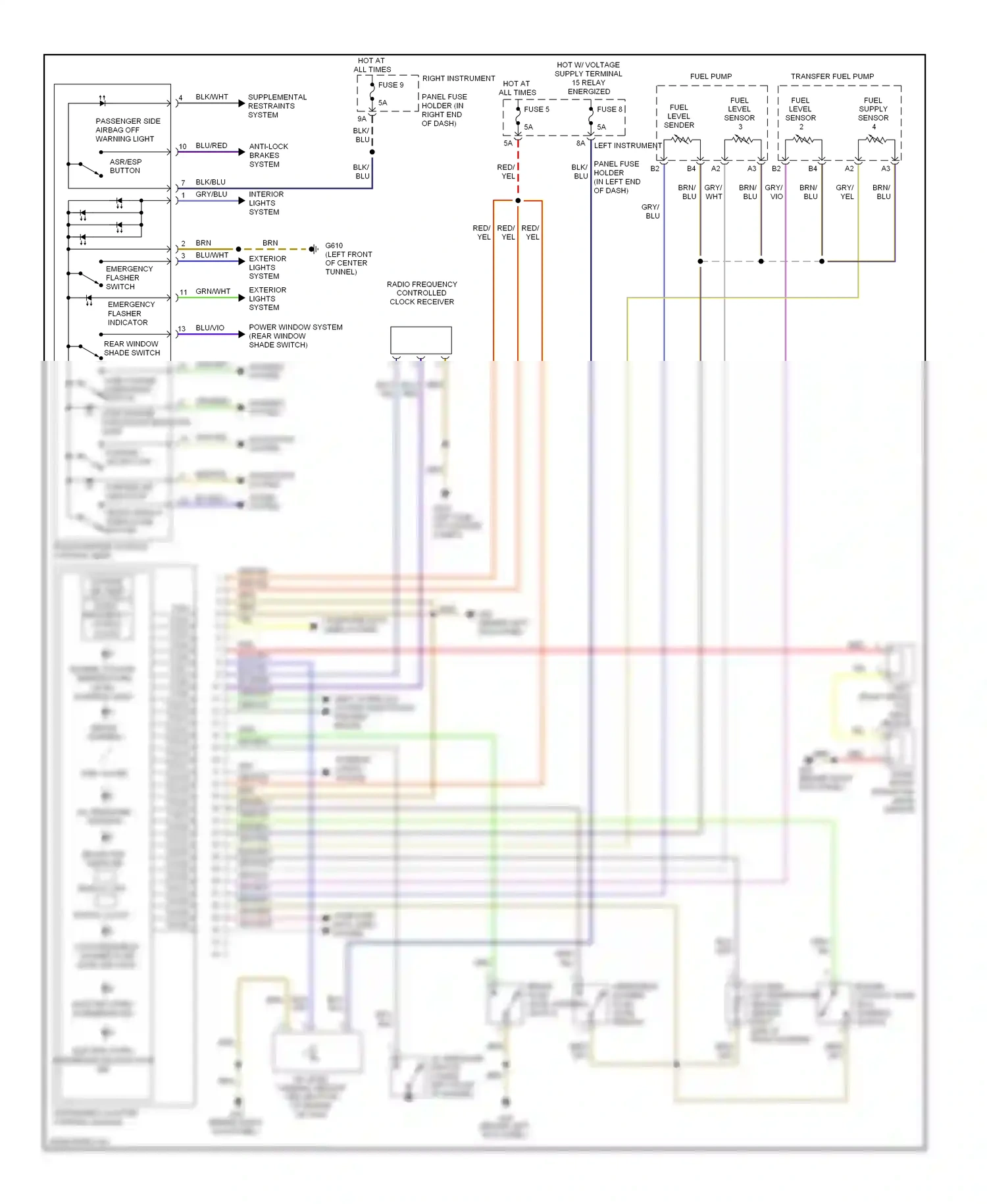 Audi A8 D3 facelift 2 (2007-2010) transfer fuel pump wiring diagram  (1 of 2)
