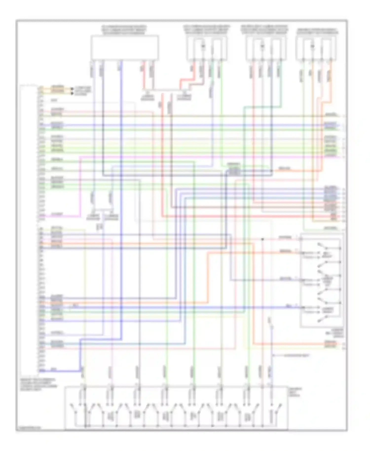 Wiring diagram driver's upper backrest/ adjustment motor/sensor for Audi A8 D3 facelift 2 (2007-2010)