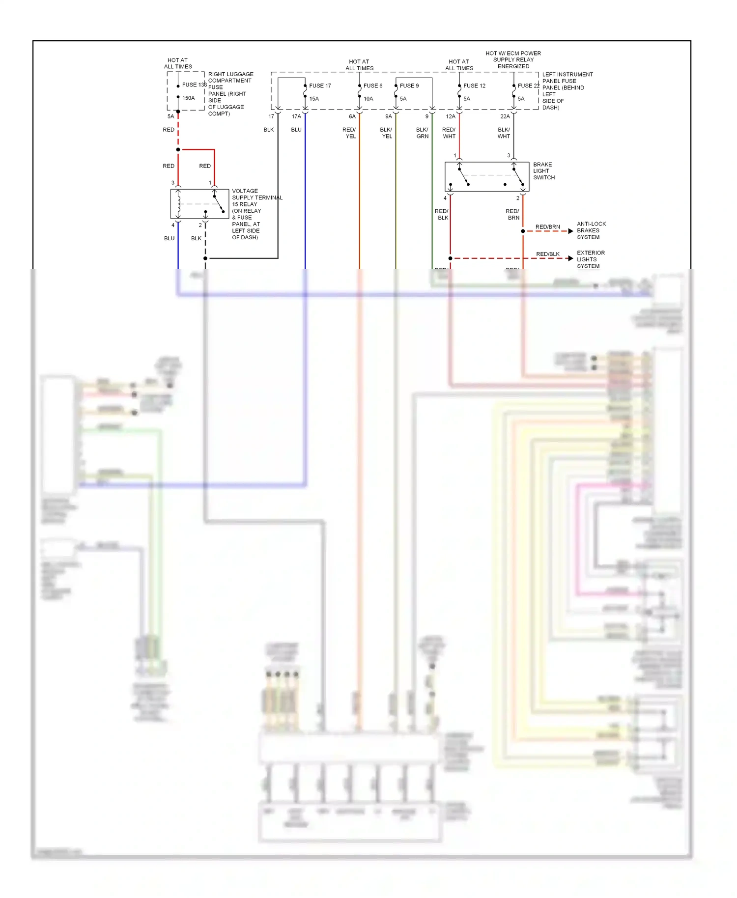 Audi A8 D3 facelift (2005-2007) abs control module (left side of engine compt) wiring diagram  (2 of 5)