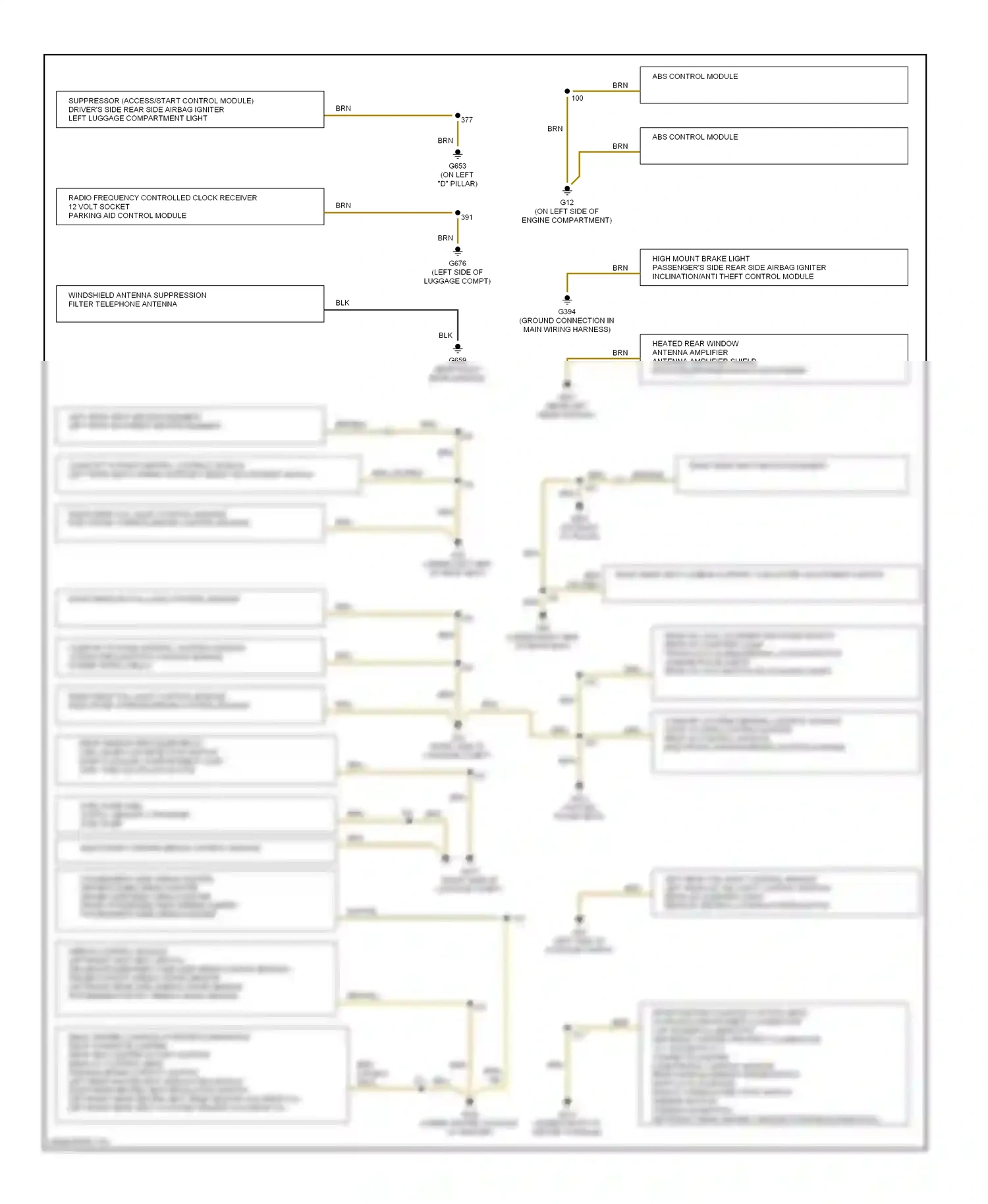 Audi A8 D3 facelift (2005-2007) brn/yel wiring diagram  (2 of 26)