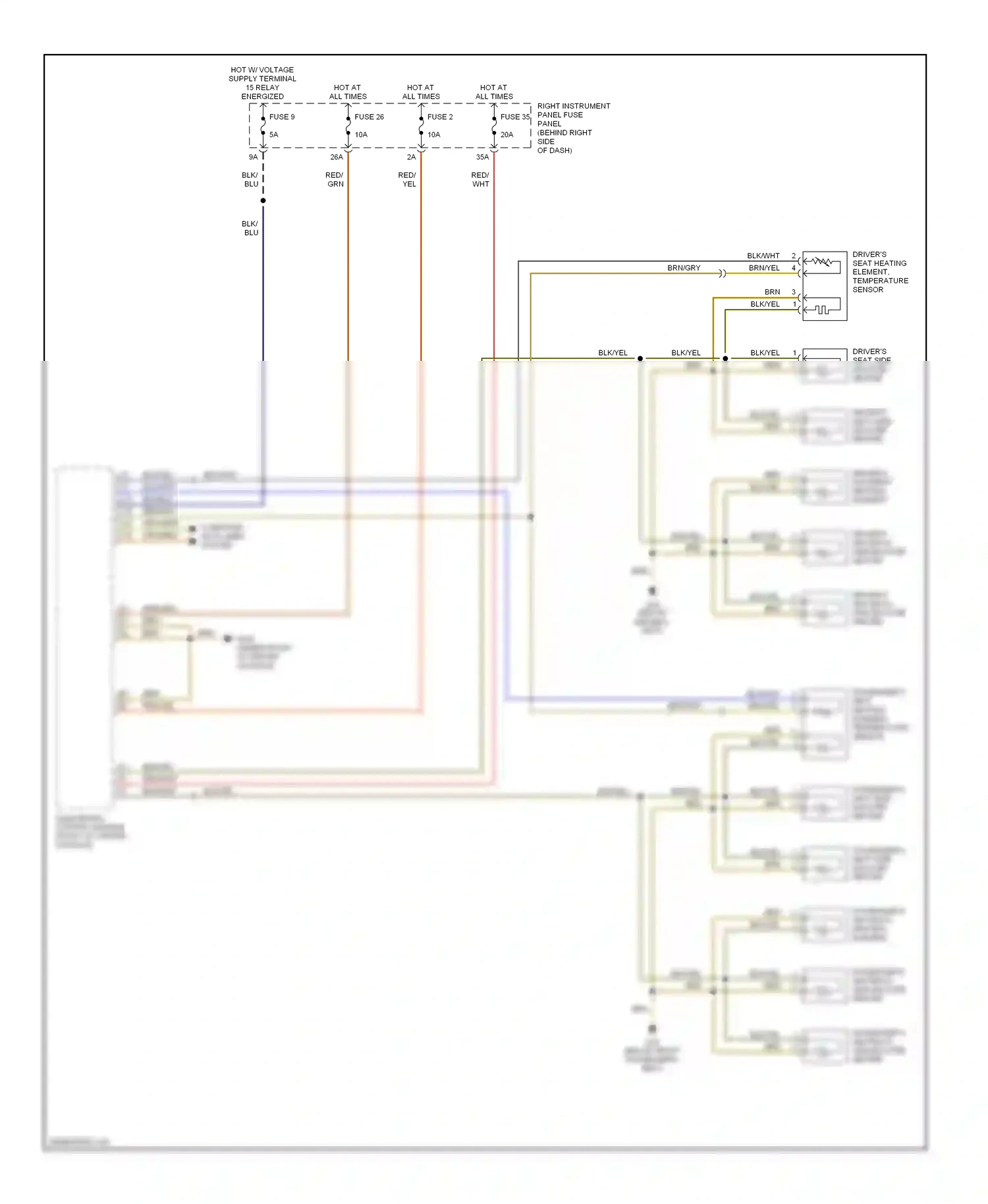 Audi A8 D3 facelift (2005-2007) brn/yel wiring diagram  (21 of 26)
