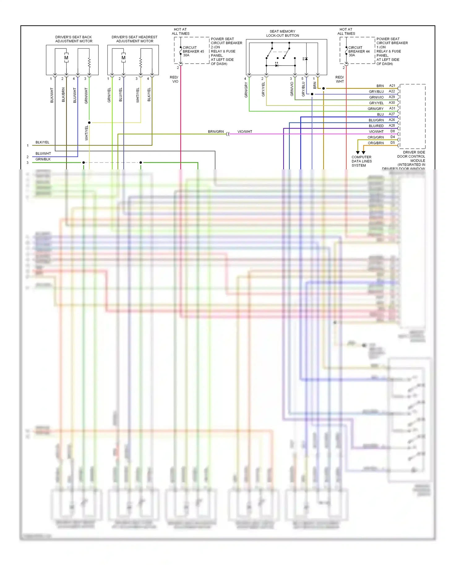 Audi A8 D3 facelift (2005-2007) brn/yel wiring diagram  (11 of 26)