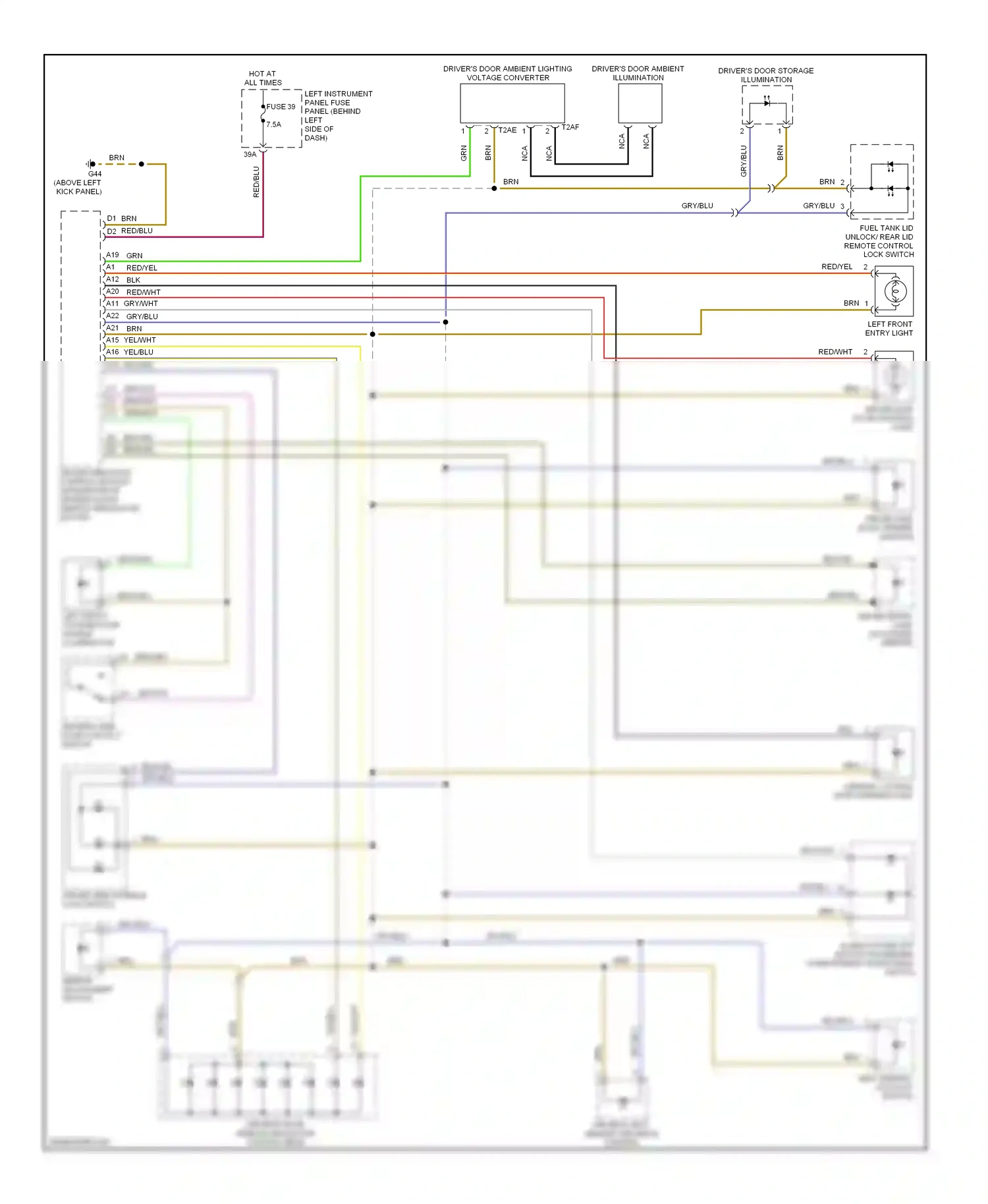Audi A8 D3 facelift (2005-2007) brn/yel wiring diagram  (15 of 26)