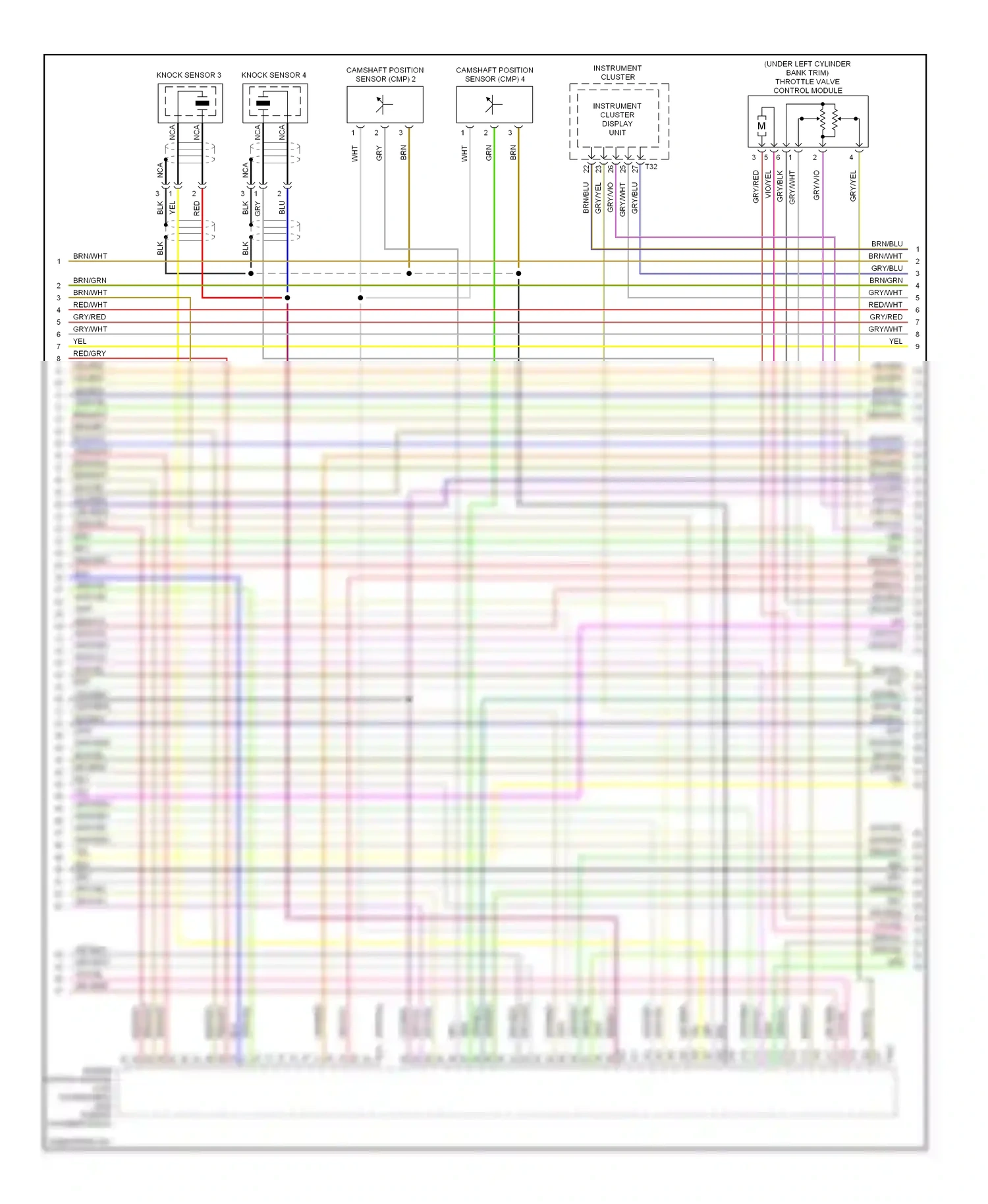 Audi A8 D3 facelift (2005-2007) engine control module 2 (on passenger's side plenum chamber e-box) wiring diagram  (2 of 2)
