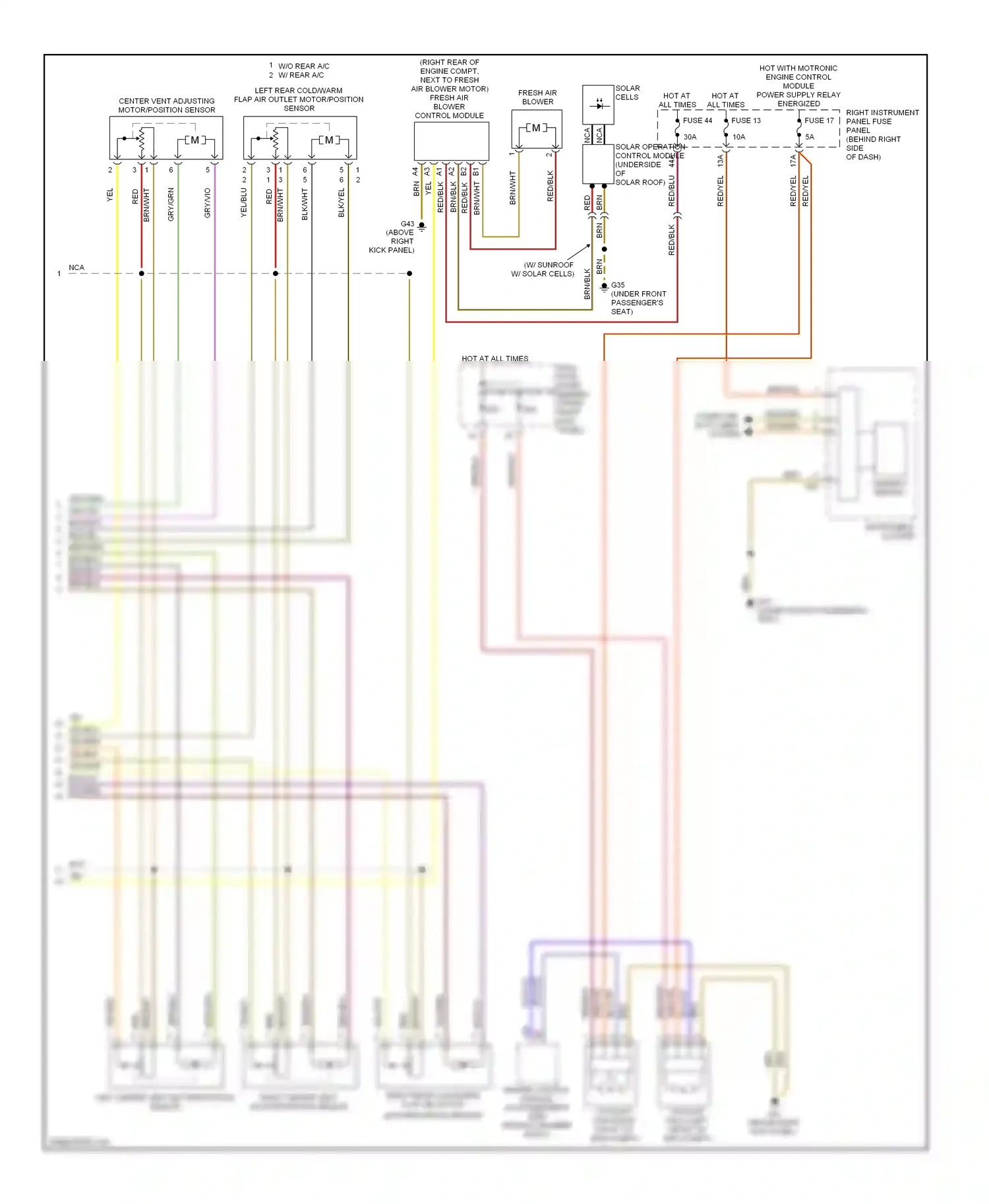 Audi A8 D3 facelift (2005-2007) fresh air blower wiring diagram  (1 of 1)