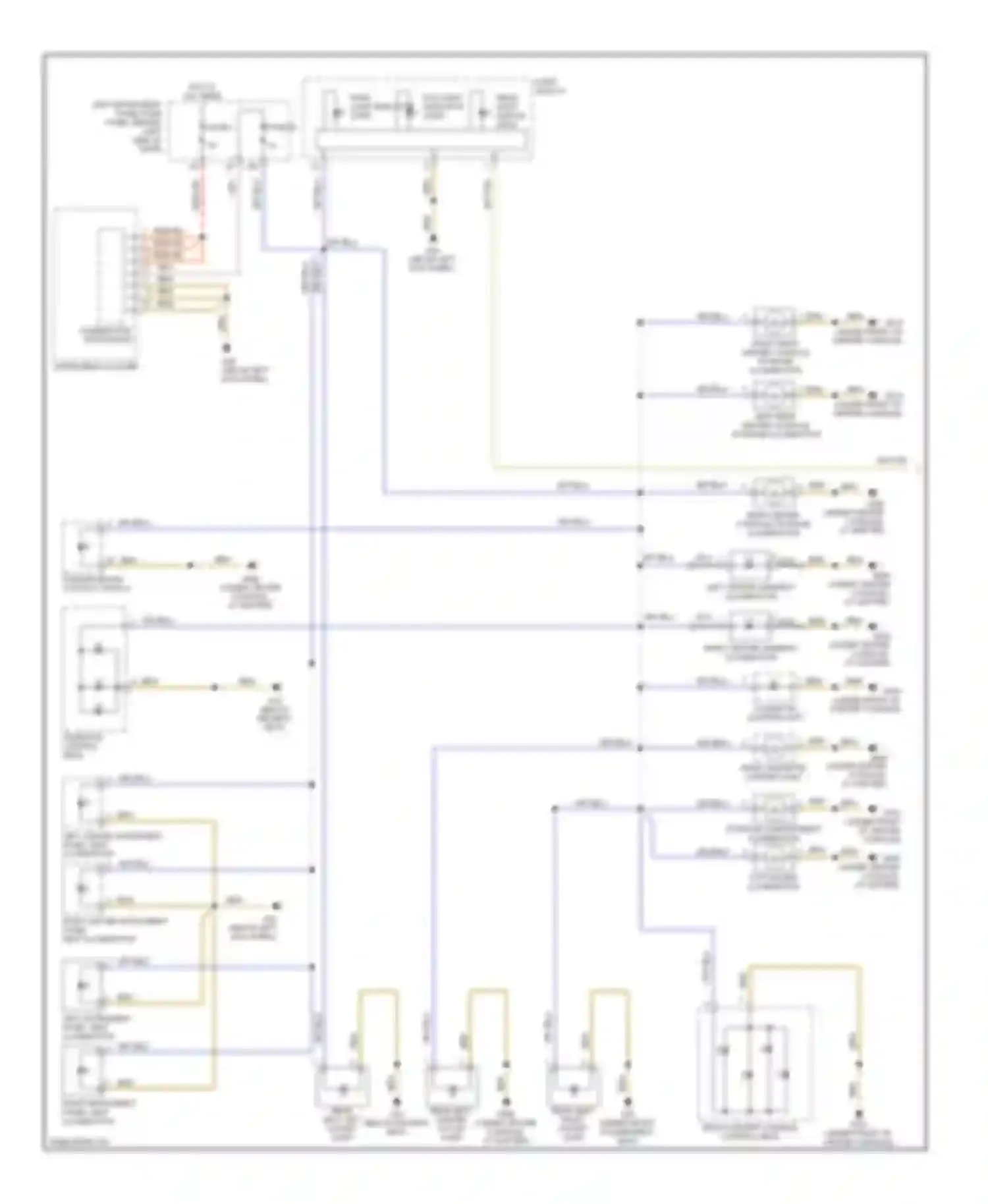 Wiring diagram left rear window switch for Audi A8 D3 facelift (2005-2007)