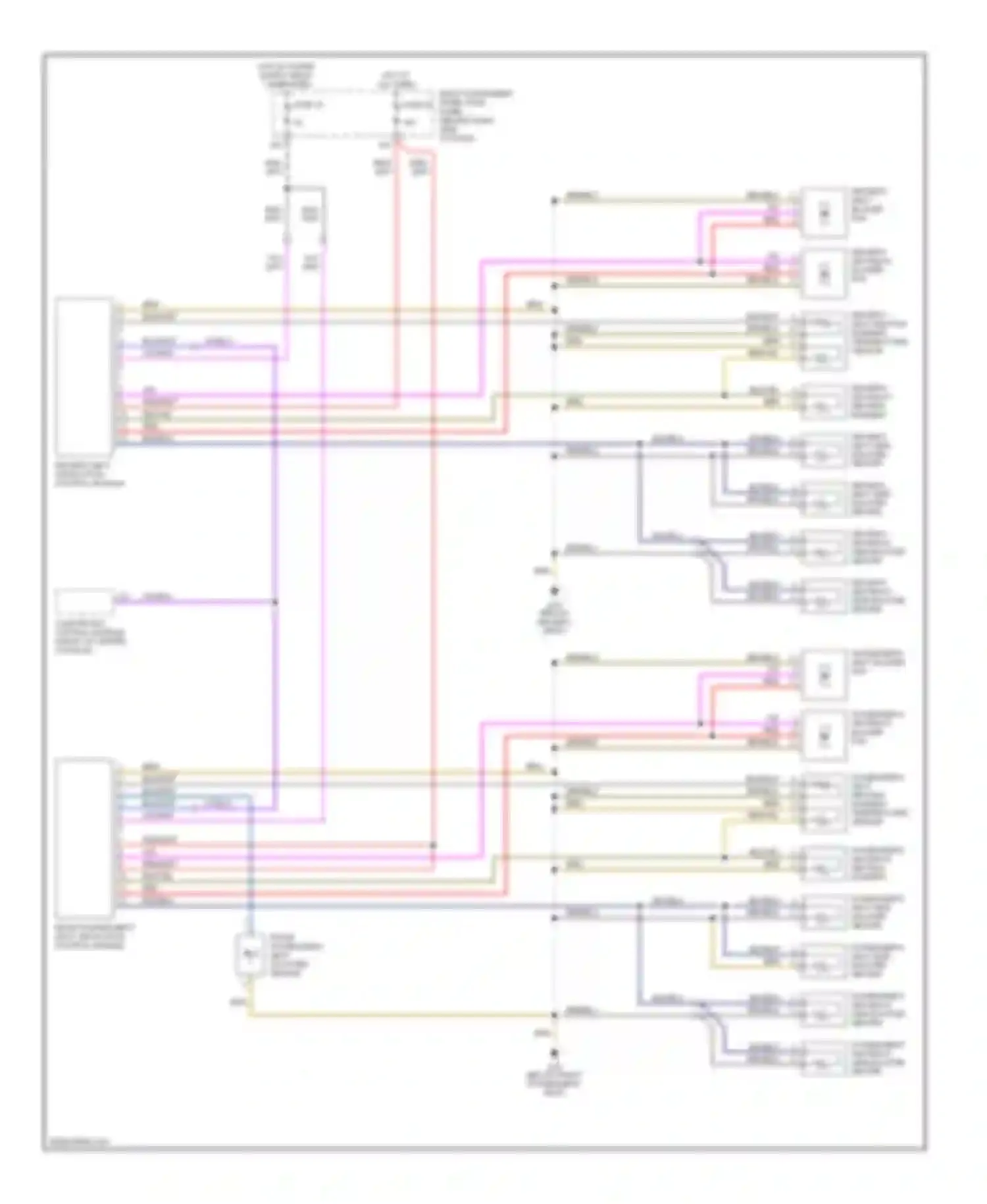 Wiring diagram passenger's seat heating element, temperature sensor for Audi A8 D3 facelift (2005-2007)