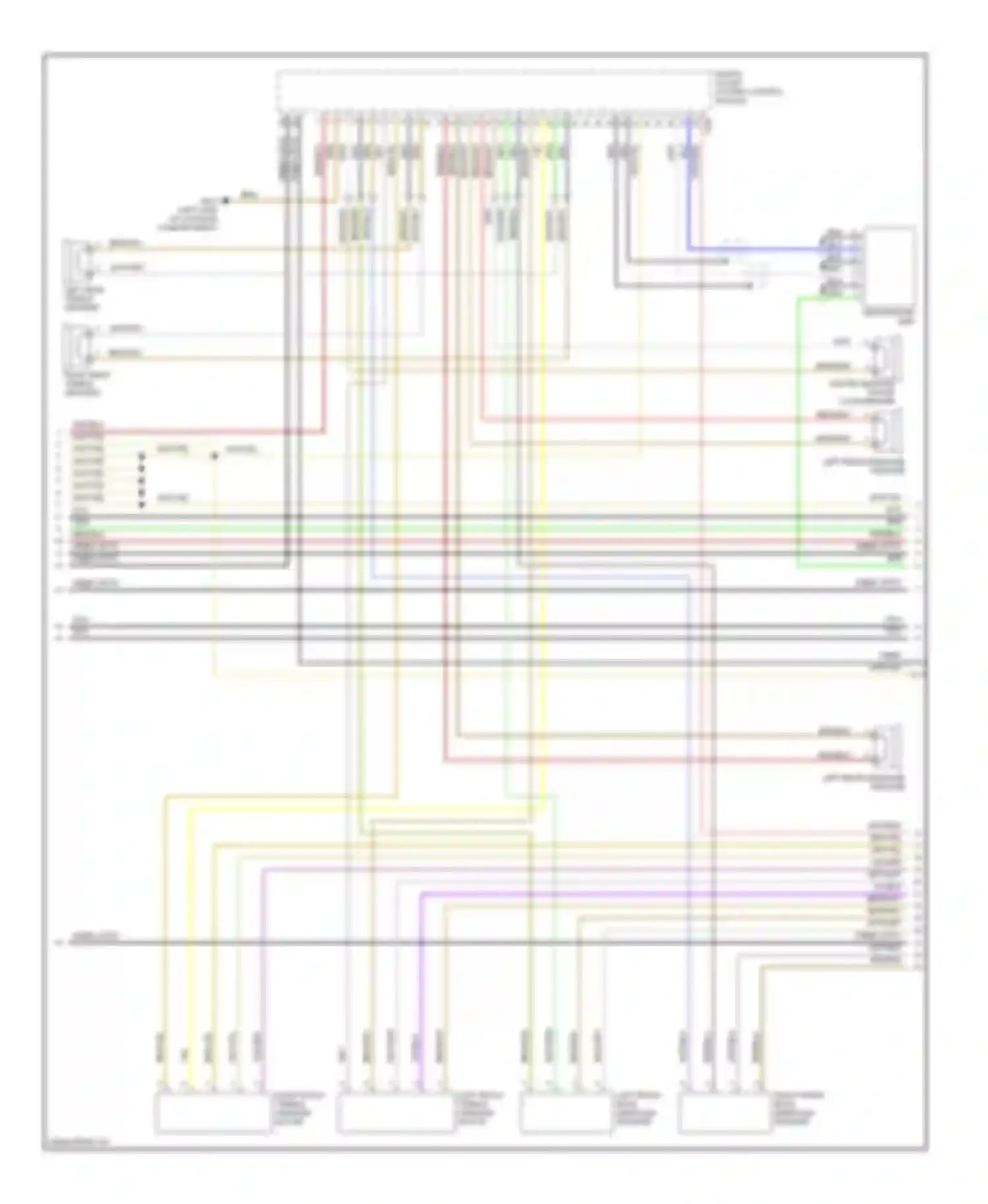 Wiring diagram left front bass, midrange speaker for Audi A8 D3 facelift (2005-2007) (1 of 2)