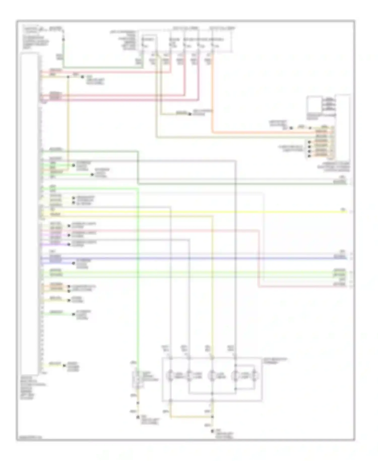 Wiring diagram left headlight assembly for Audi A8 D3 facelift (2005-2007) (4 of 5)