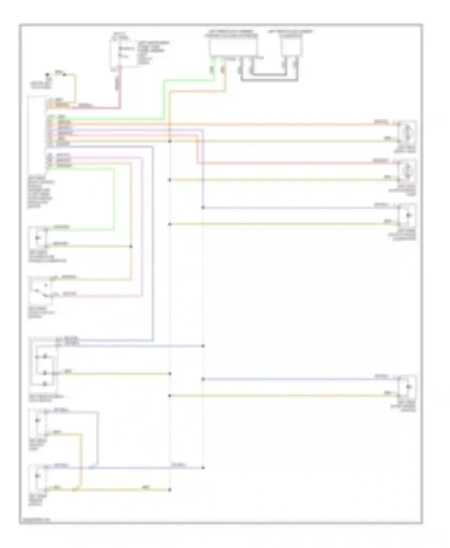 Wiring diagram left rear window switch for Audi A8 D3 facelift (2005-2007)